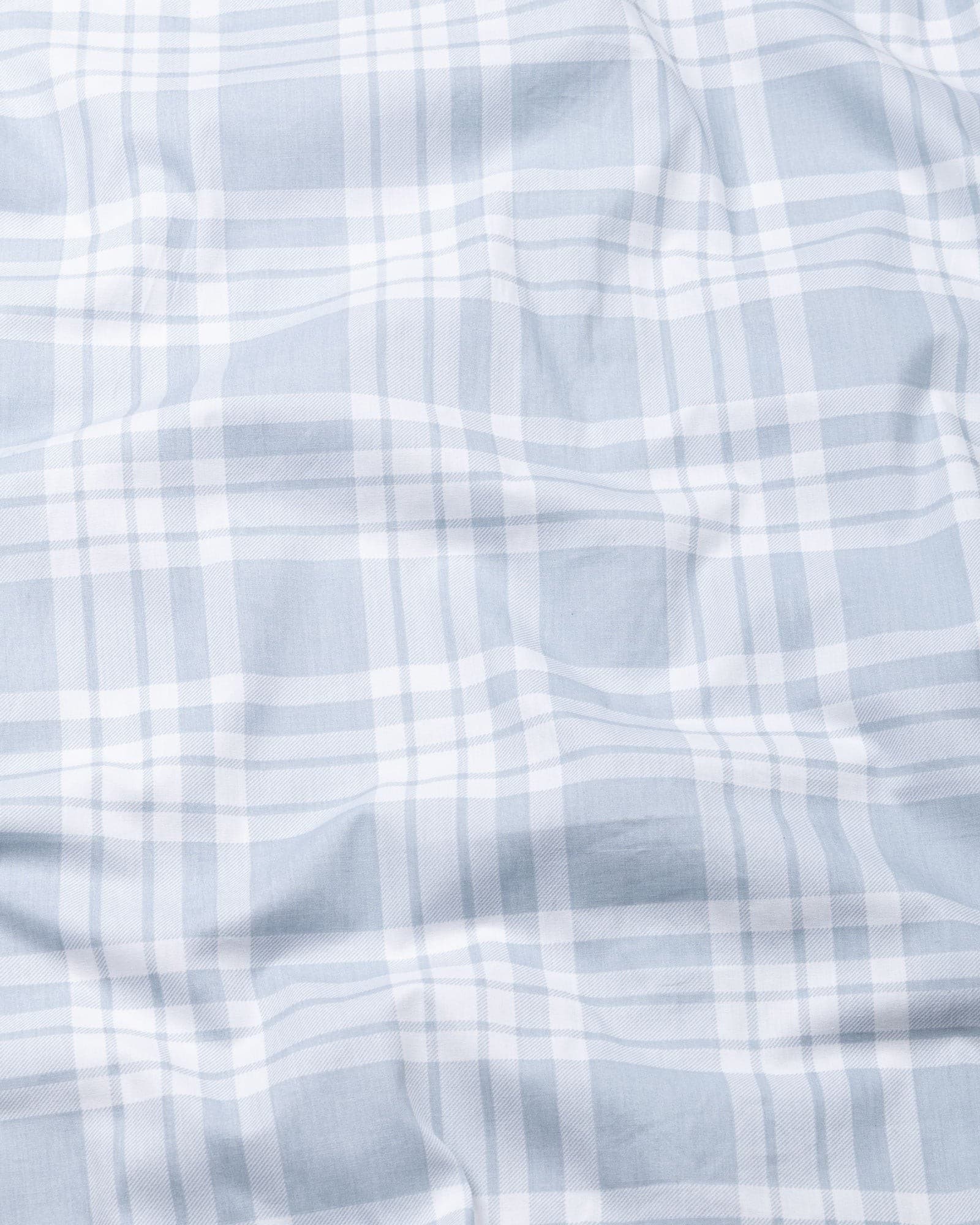 Gogh Steel Blue Check Button Down Cotton Shirt