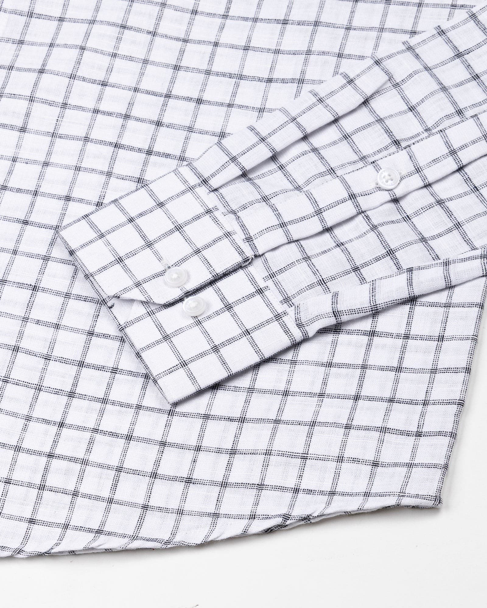 Miles Black Check Linen Shirt