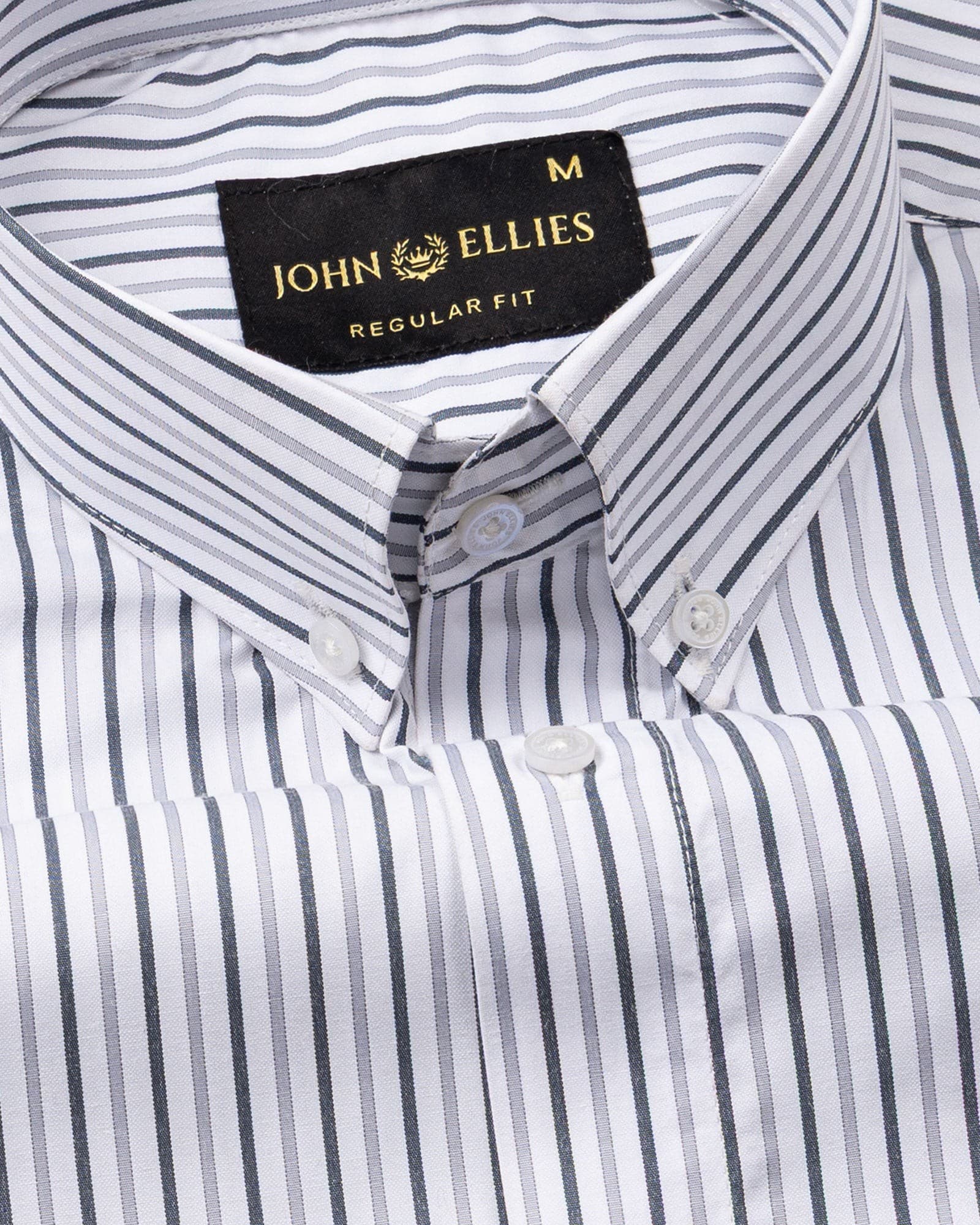 Kalom Grey Stripes Button Down Cotton Shirt