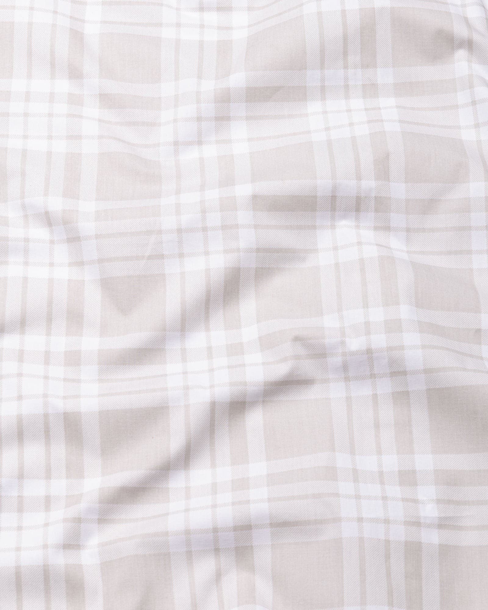 Gogh Cream Check Button Down Cotton Shirt
