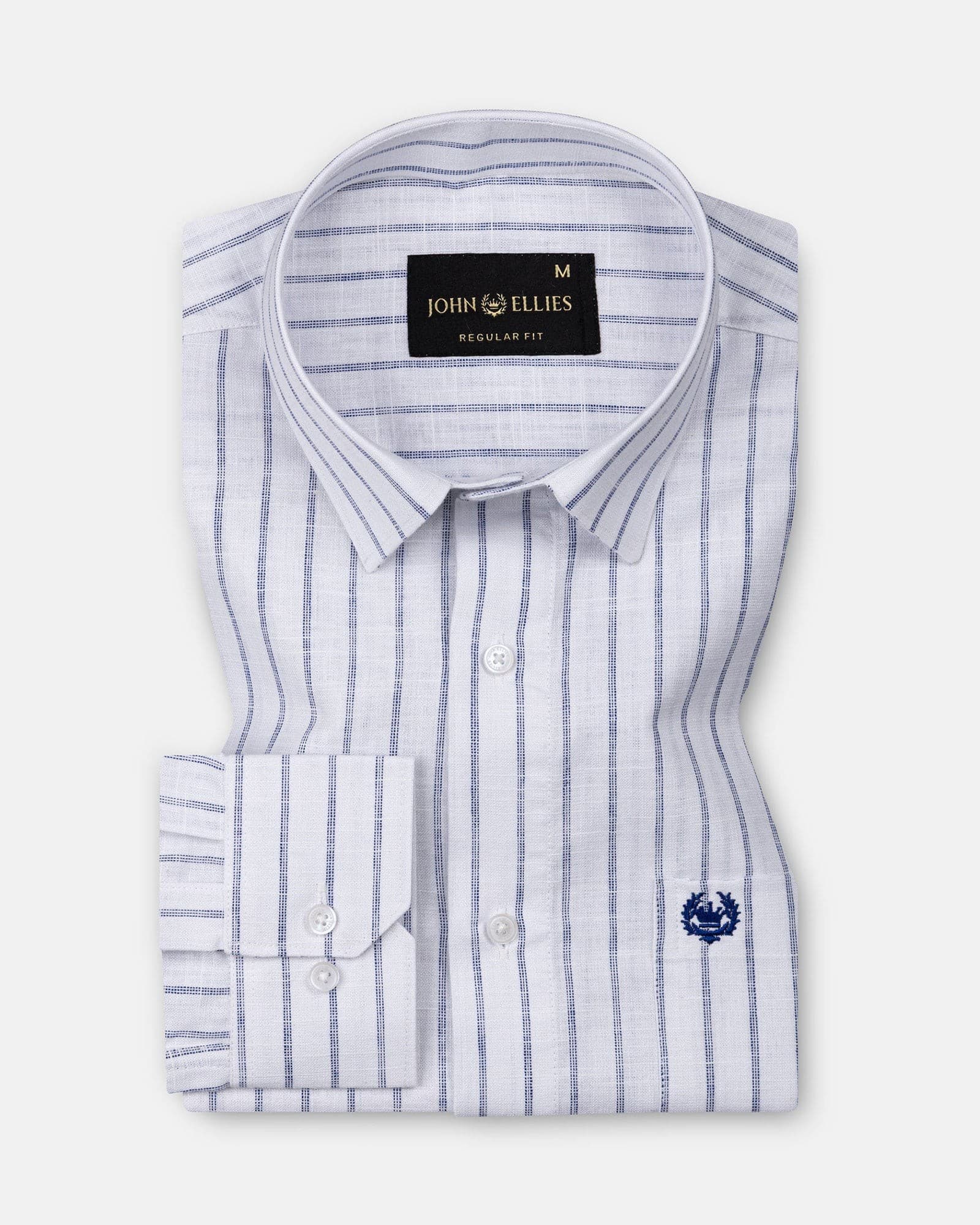 Miles Navy Blue Stripe Linen Shirt