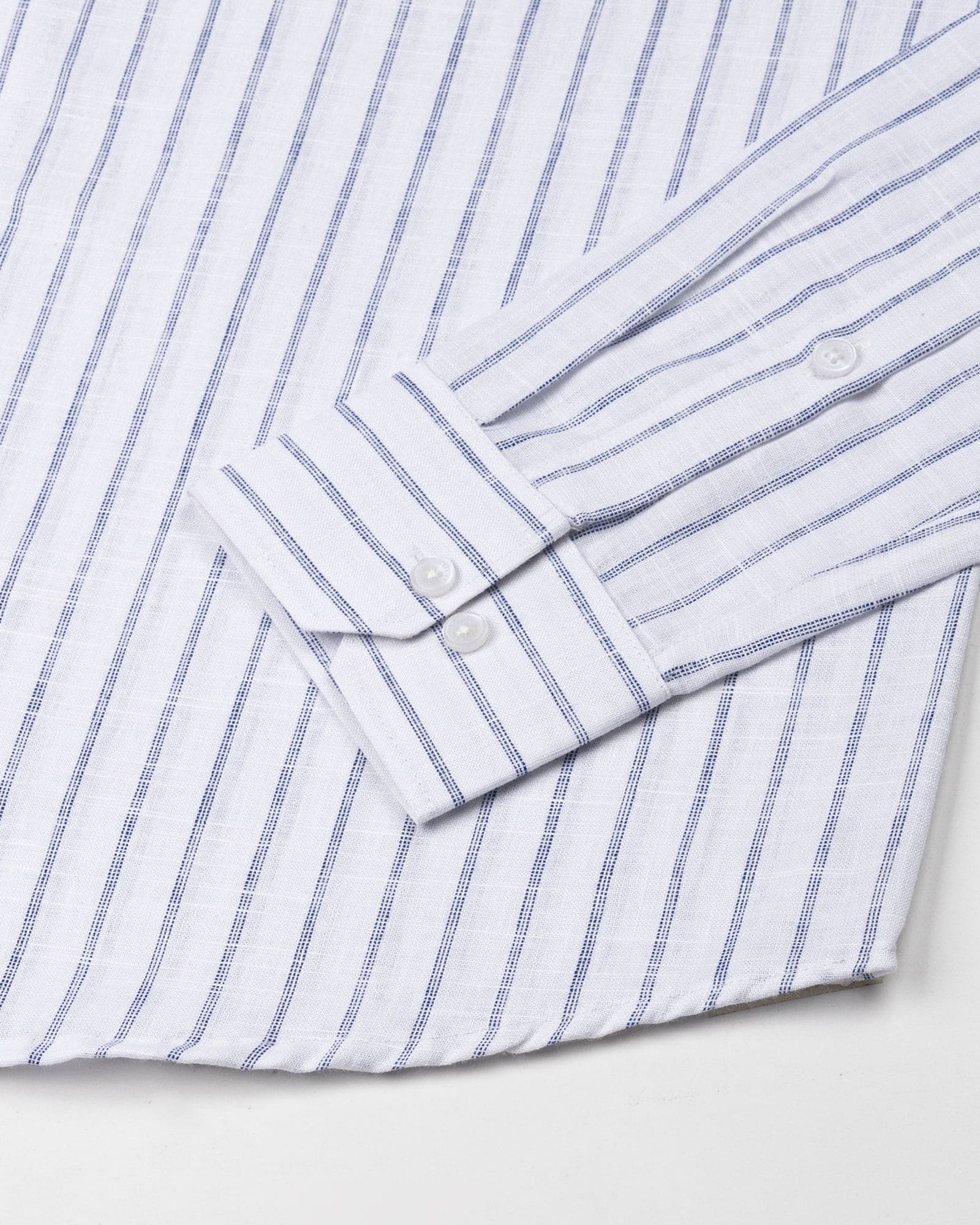 Miles Navy Blue Stripe Linen Shirt
