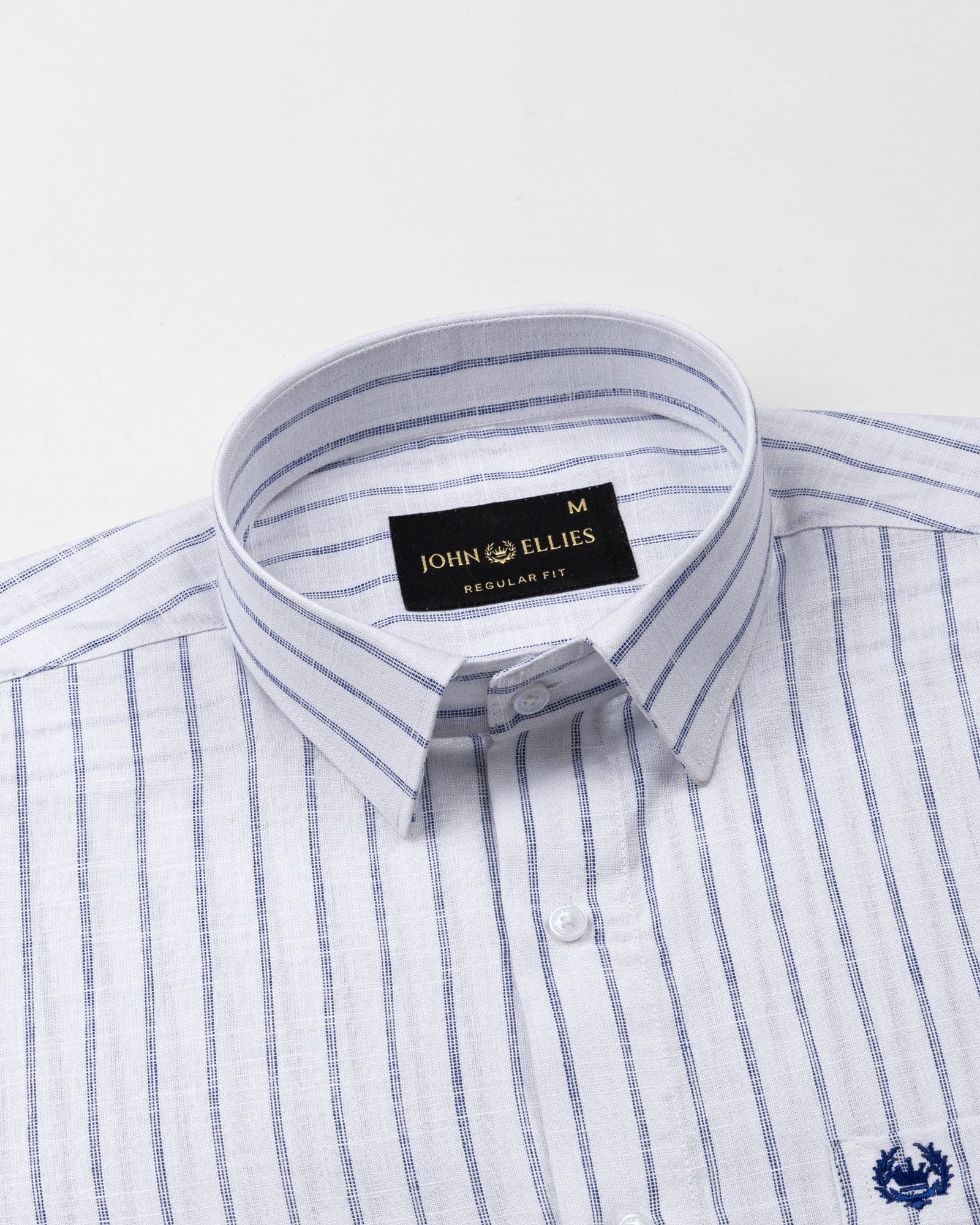 Miles Navy Blue Stripe Linen Shirt