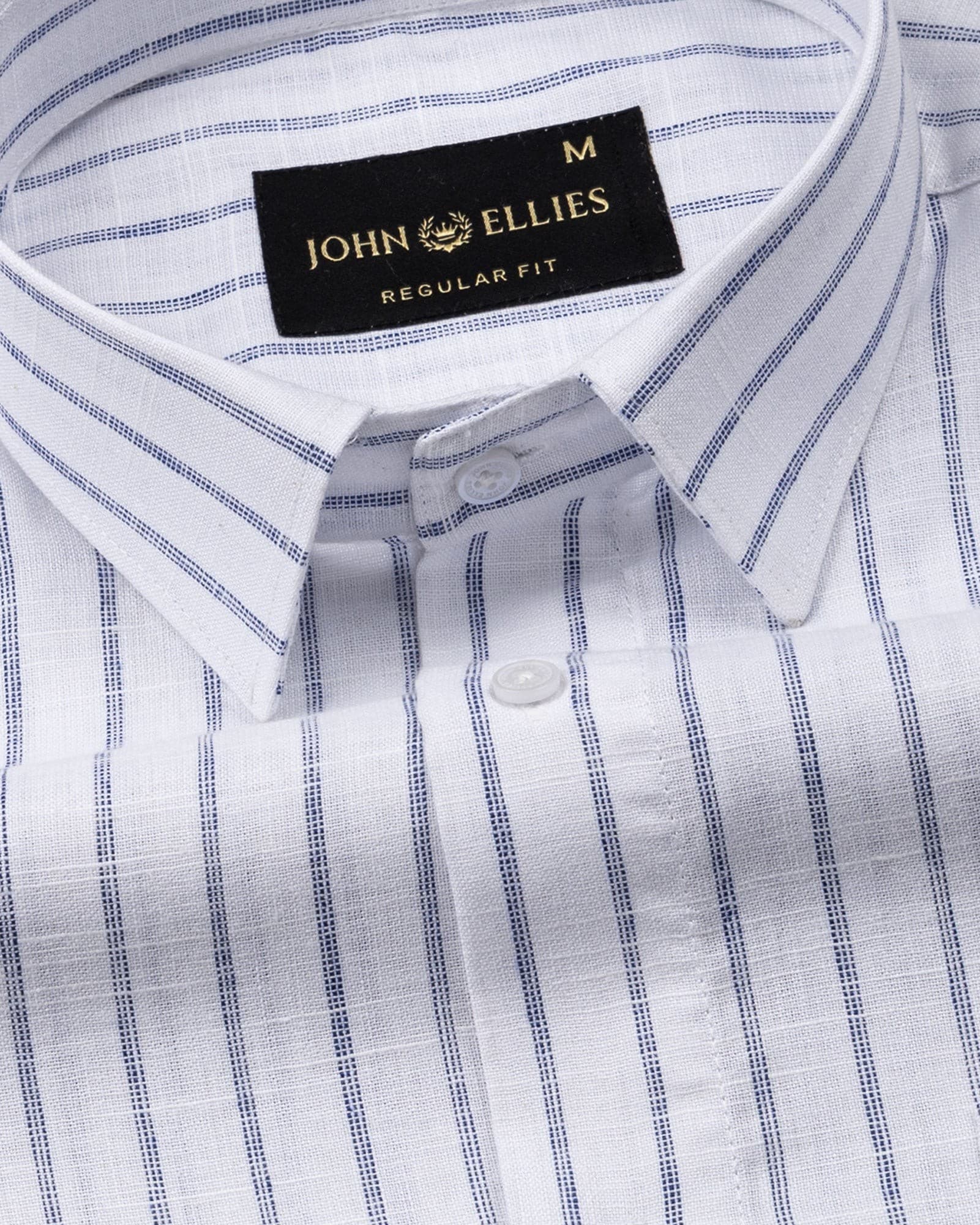 Miles Navy Blue Stripe Linen Shirt