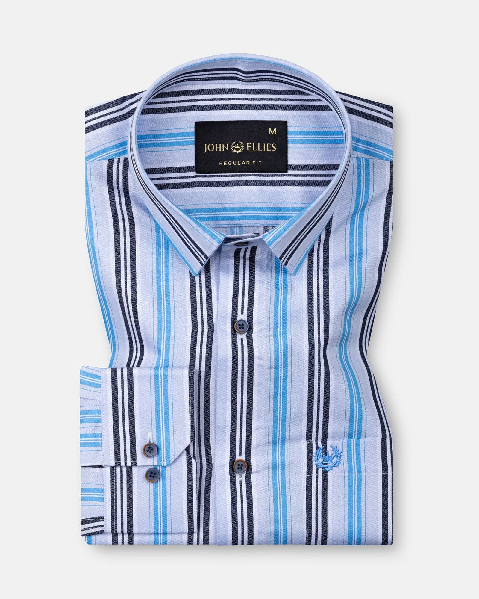Halerk Sky Blue Stripes Premium Cotton Shirt
