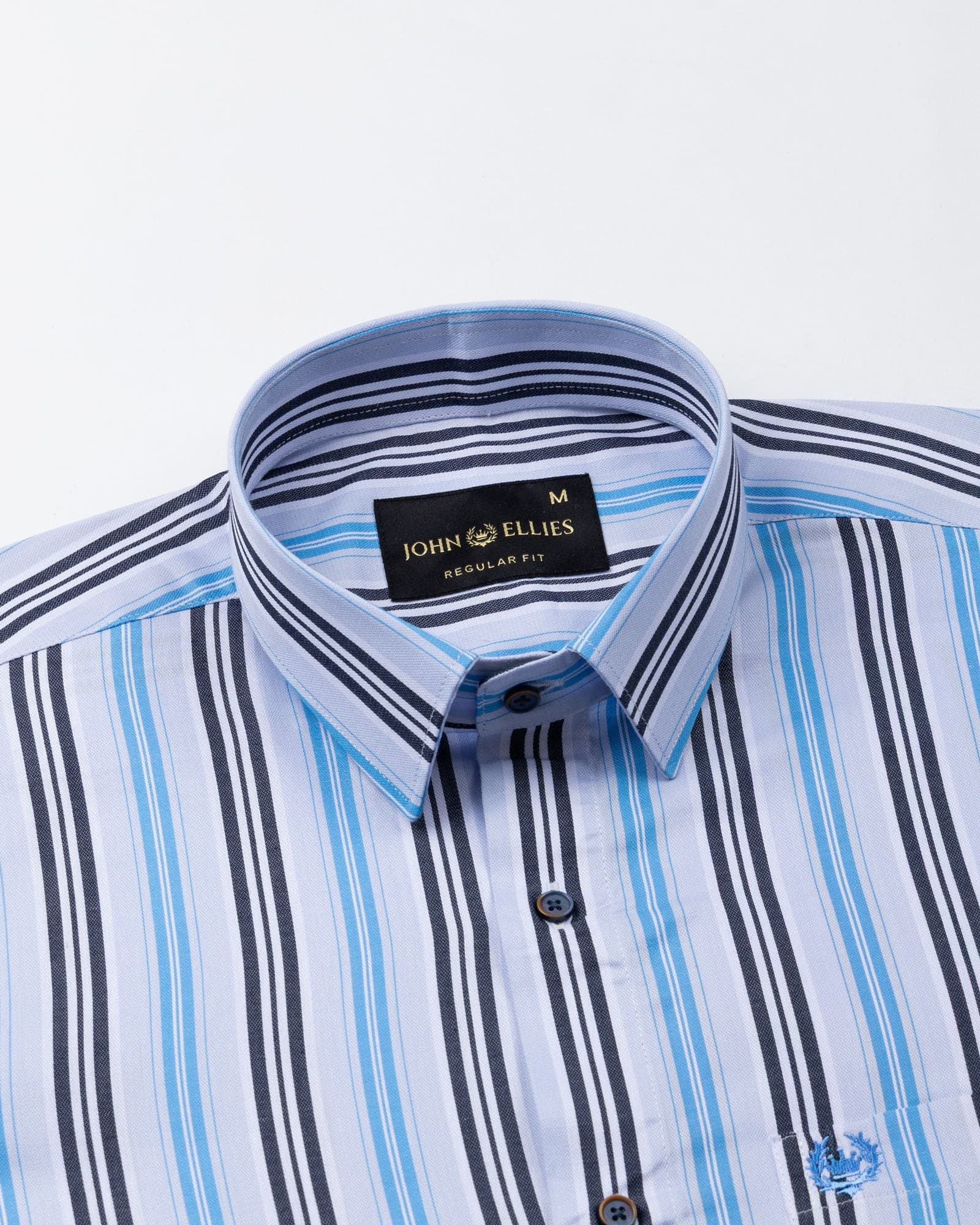Halerk Sky Blue Stripes Premium Cotton Shirt