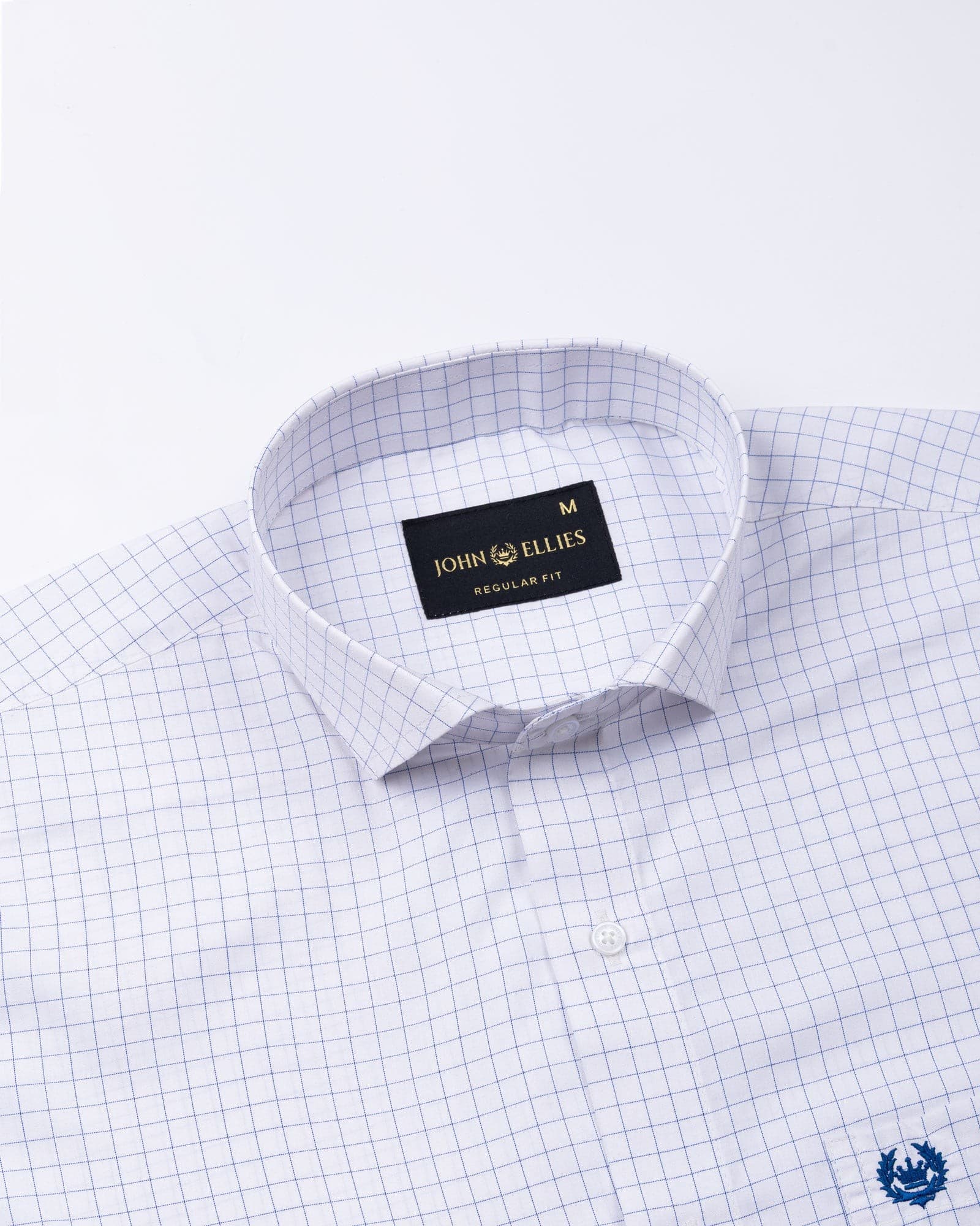 Regals Blue Check Cutaway Cotton Shirt