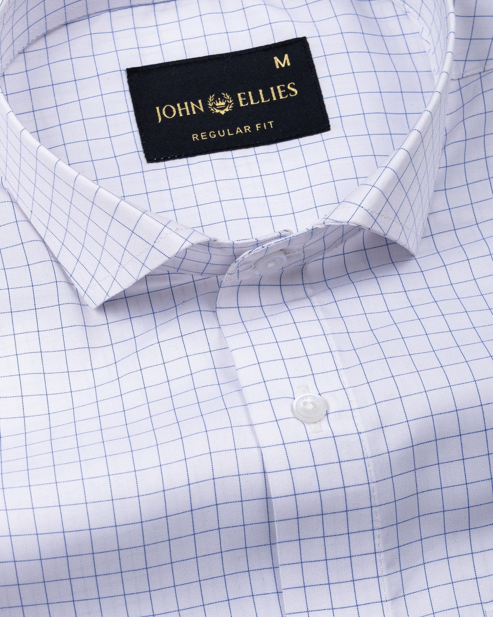 Regals Blue Check Cutaway Cotton Shirt