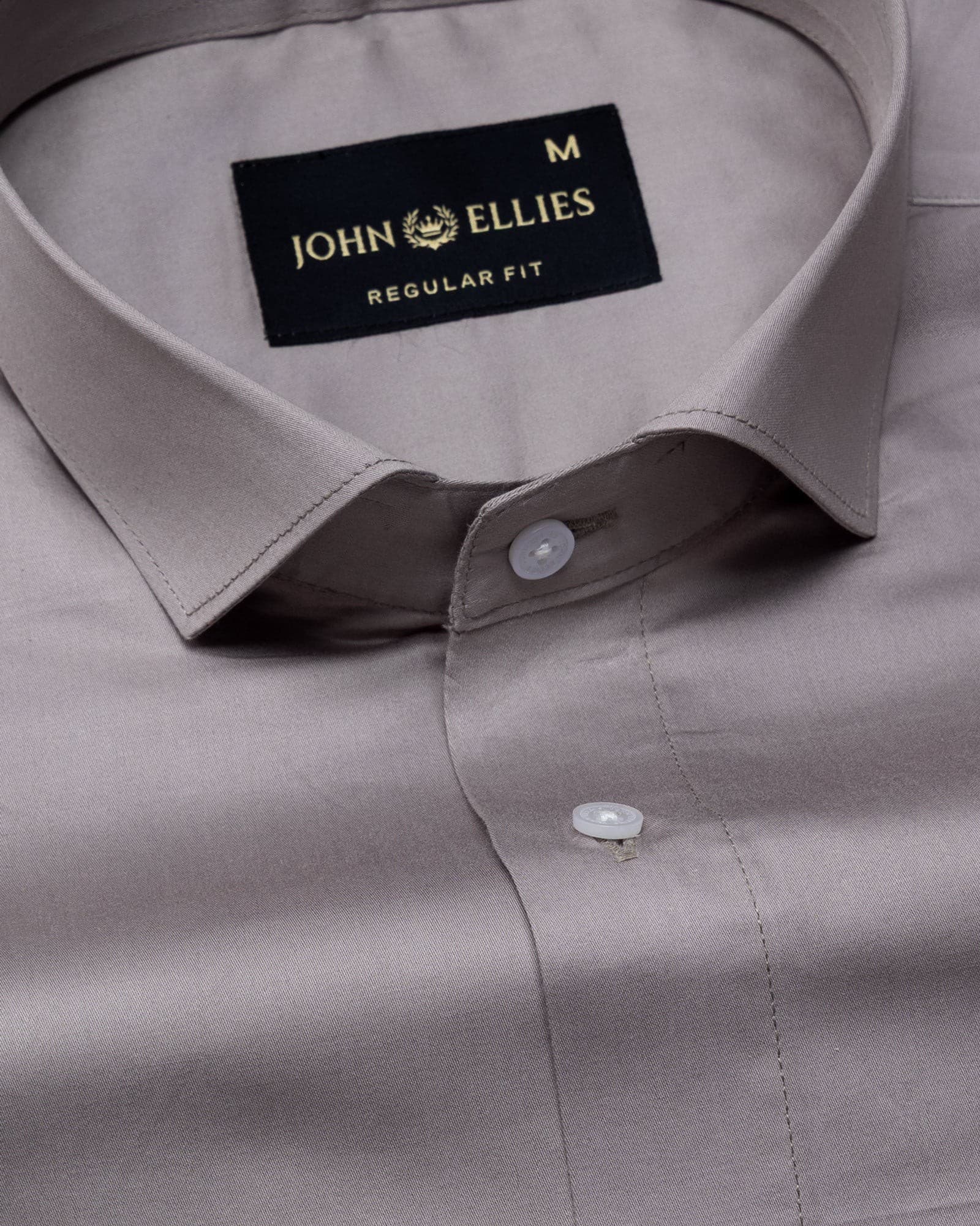 Luvris Warm Grey Plain Cutaway Premium Cotton Shirt