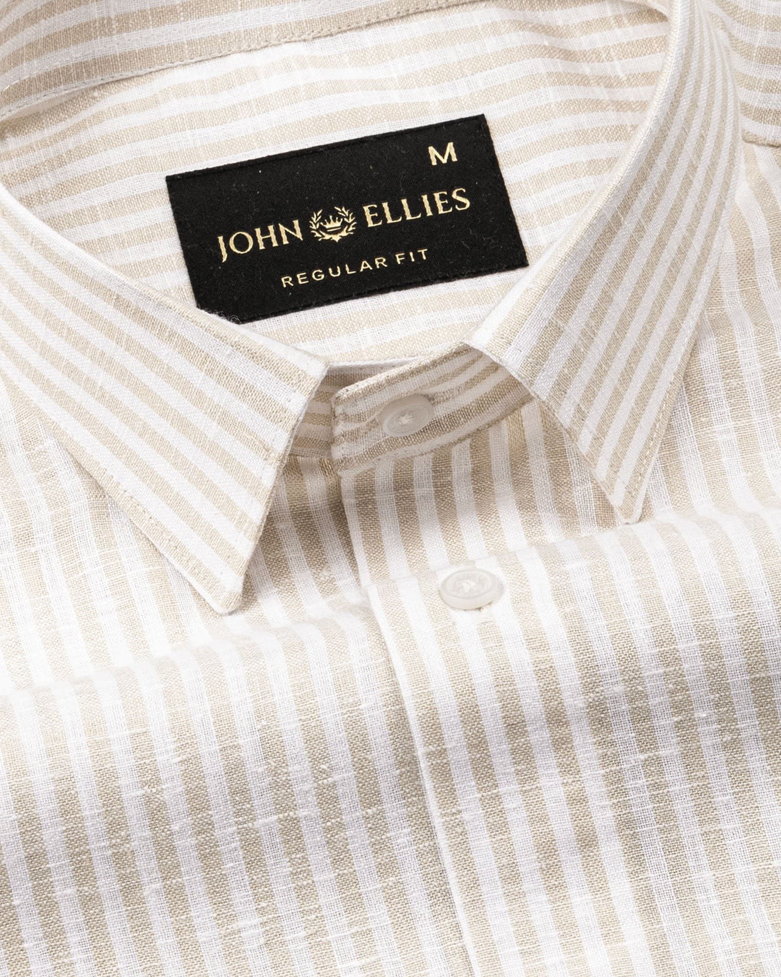 Gion Cream Stripes Linen Shirt