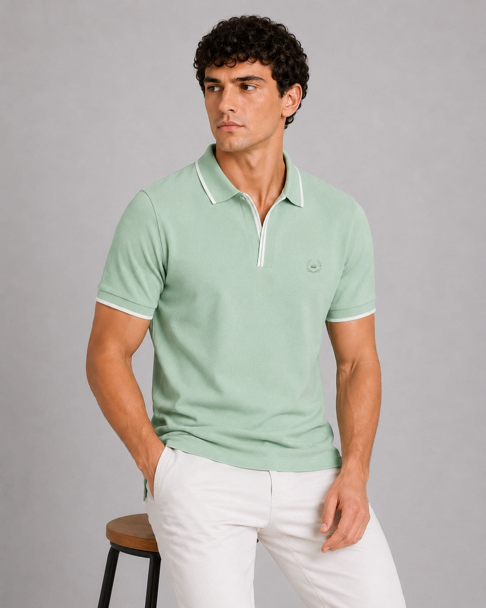 Tensy Soft Lime Cotton Polo T-Shirt