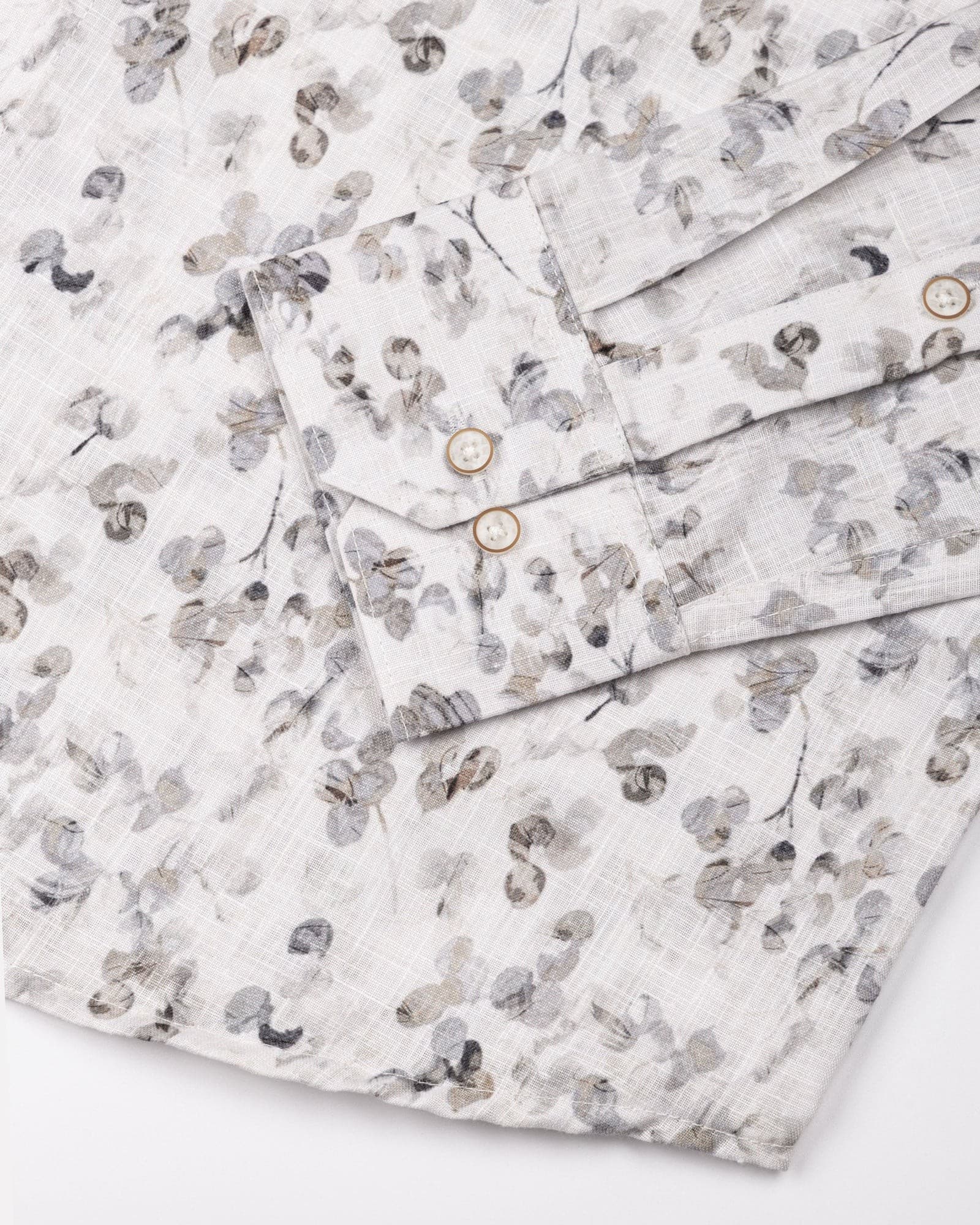 Dyncus Olive Floral Printed Linen Shirt