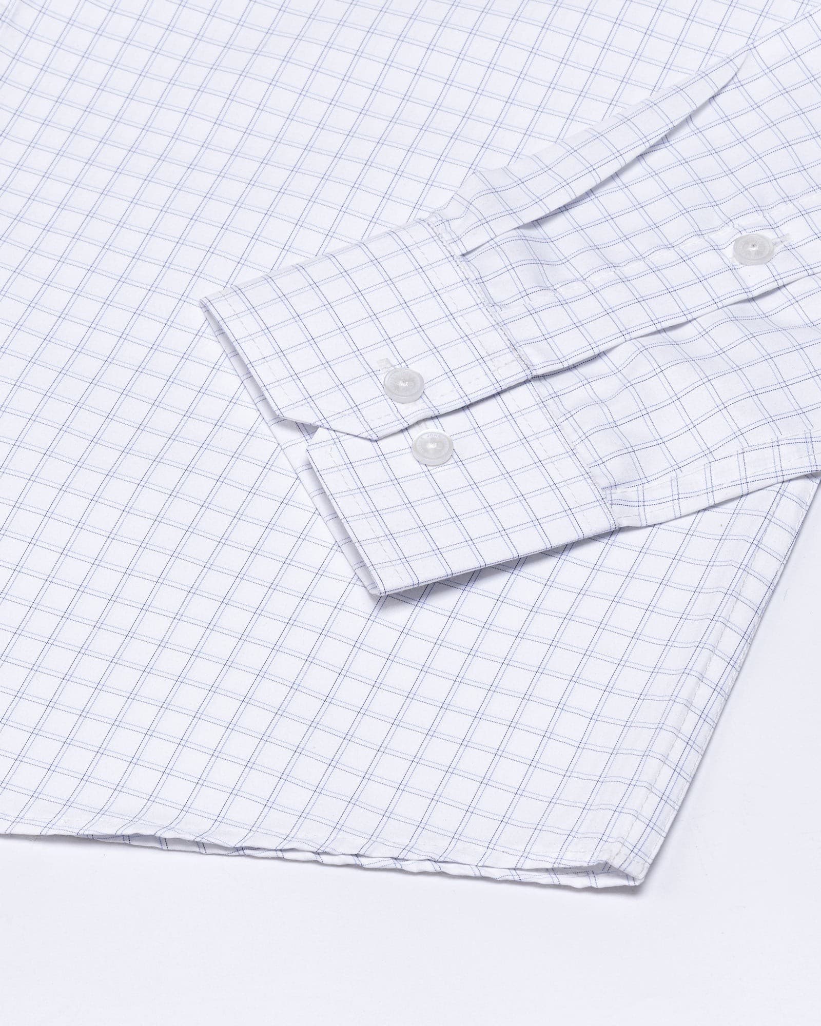 Helston Navy Blue Check Cotton Shirt