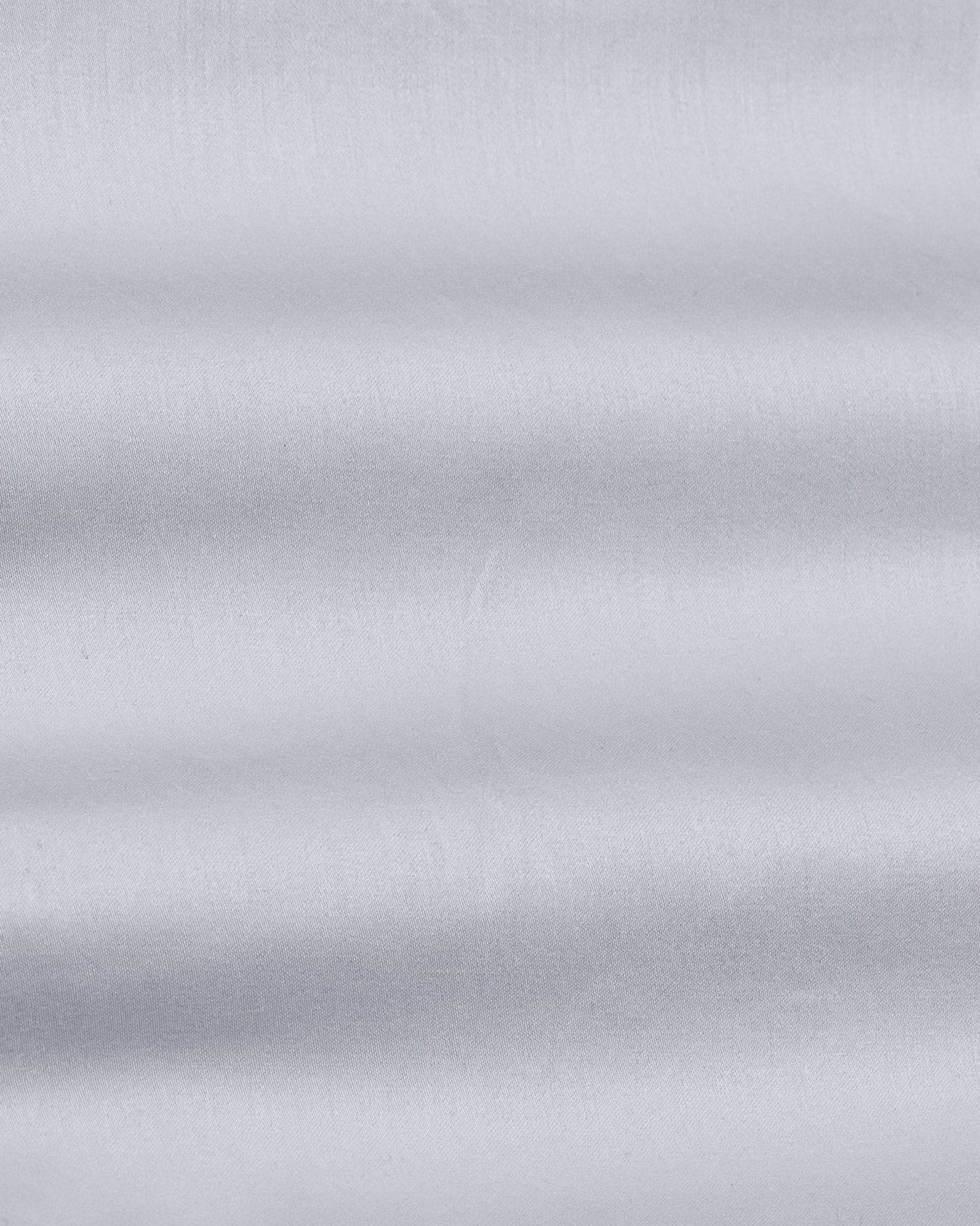 Arden Silver Plain Mandarin Giza Cotton Shirt