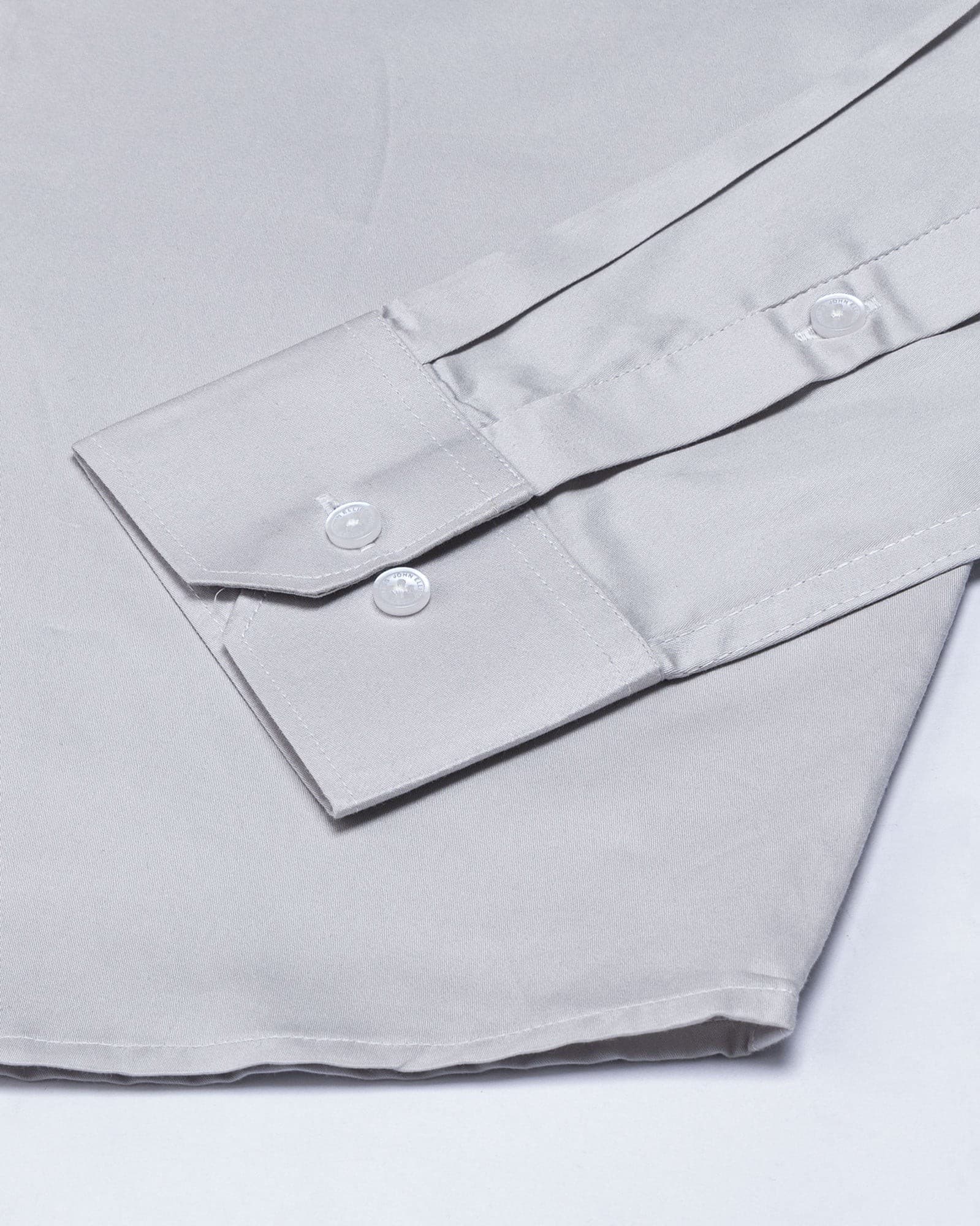 Arden Silver Plain Mandarin Giza Cotton Shirt