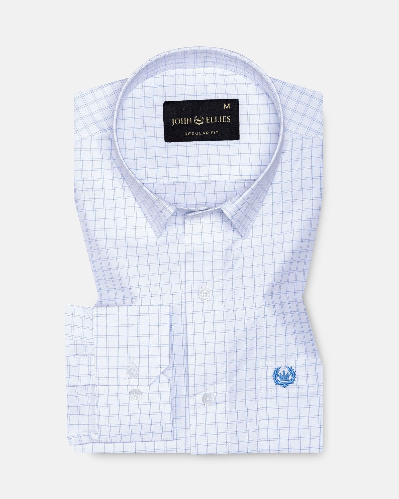 Helston Blue Check Cotton Shirt