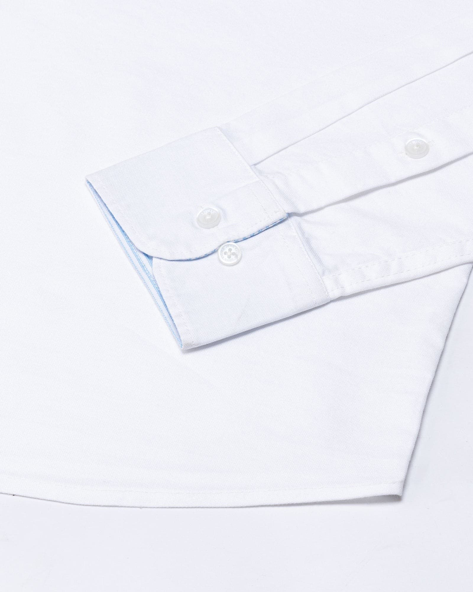 Hicker White Plain Button Down Oxford Cotton Shirt