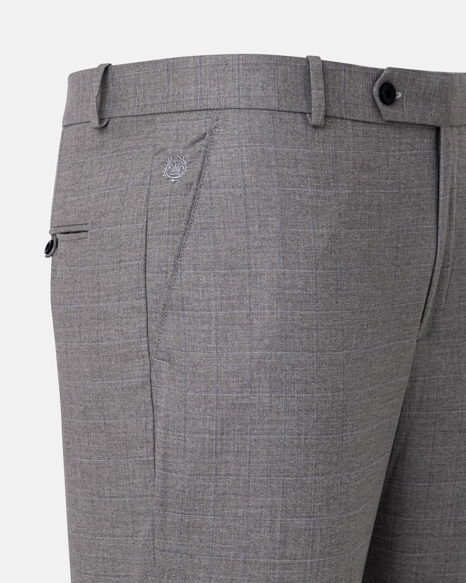 Robbs Silver Checked Formal Pant