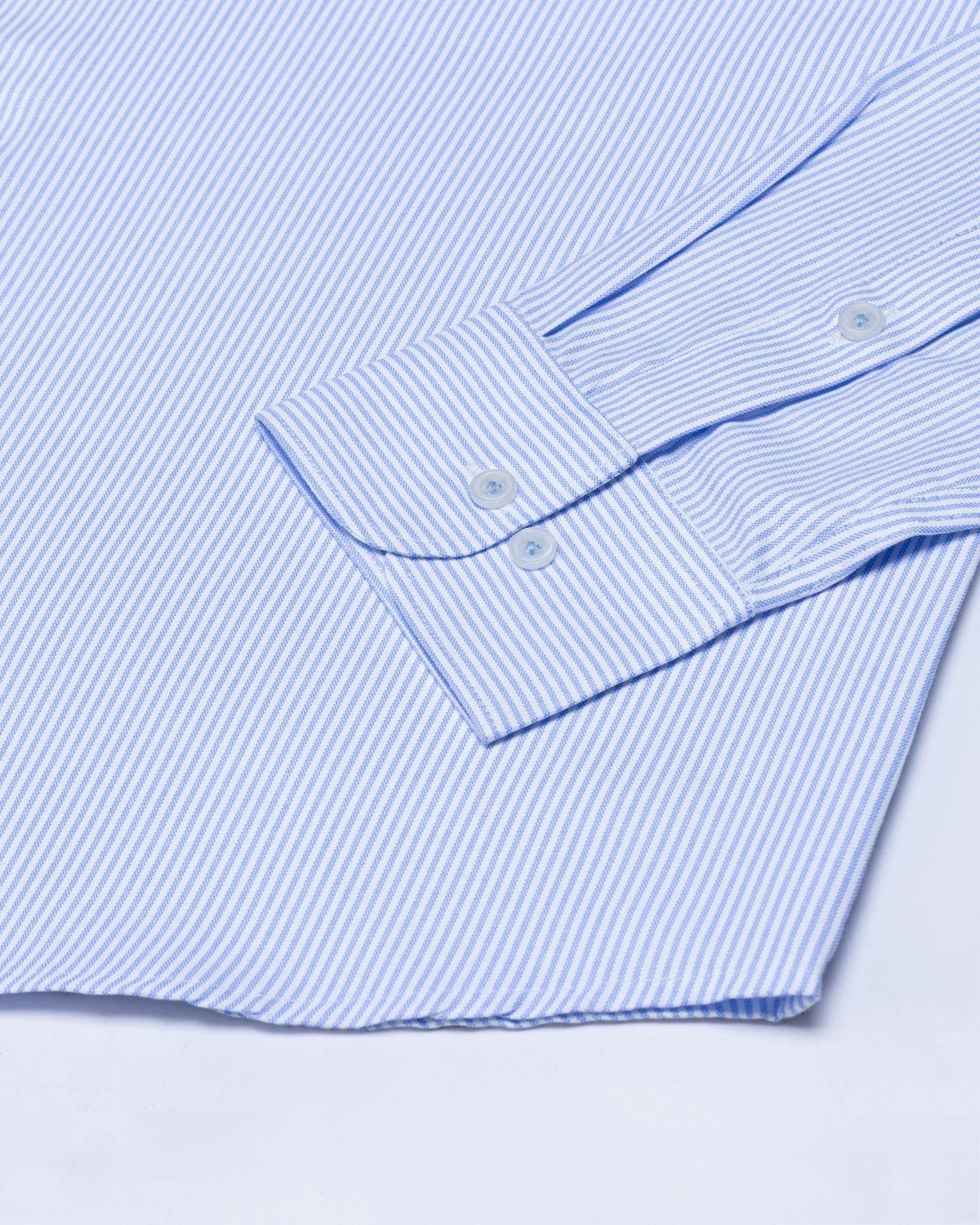 Zanrix Sky Blue Stripe Button Down Oxford Cotton Shirt