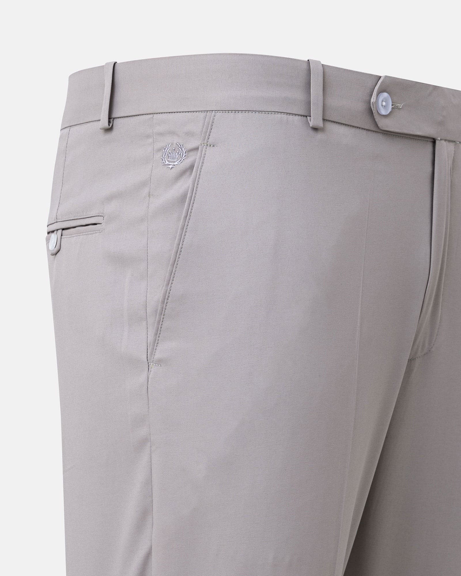 Ascots Silver Plain Formal Cotton Pant