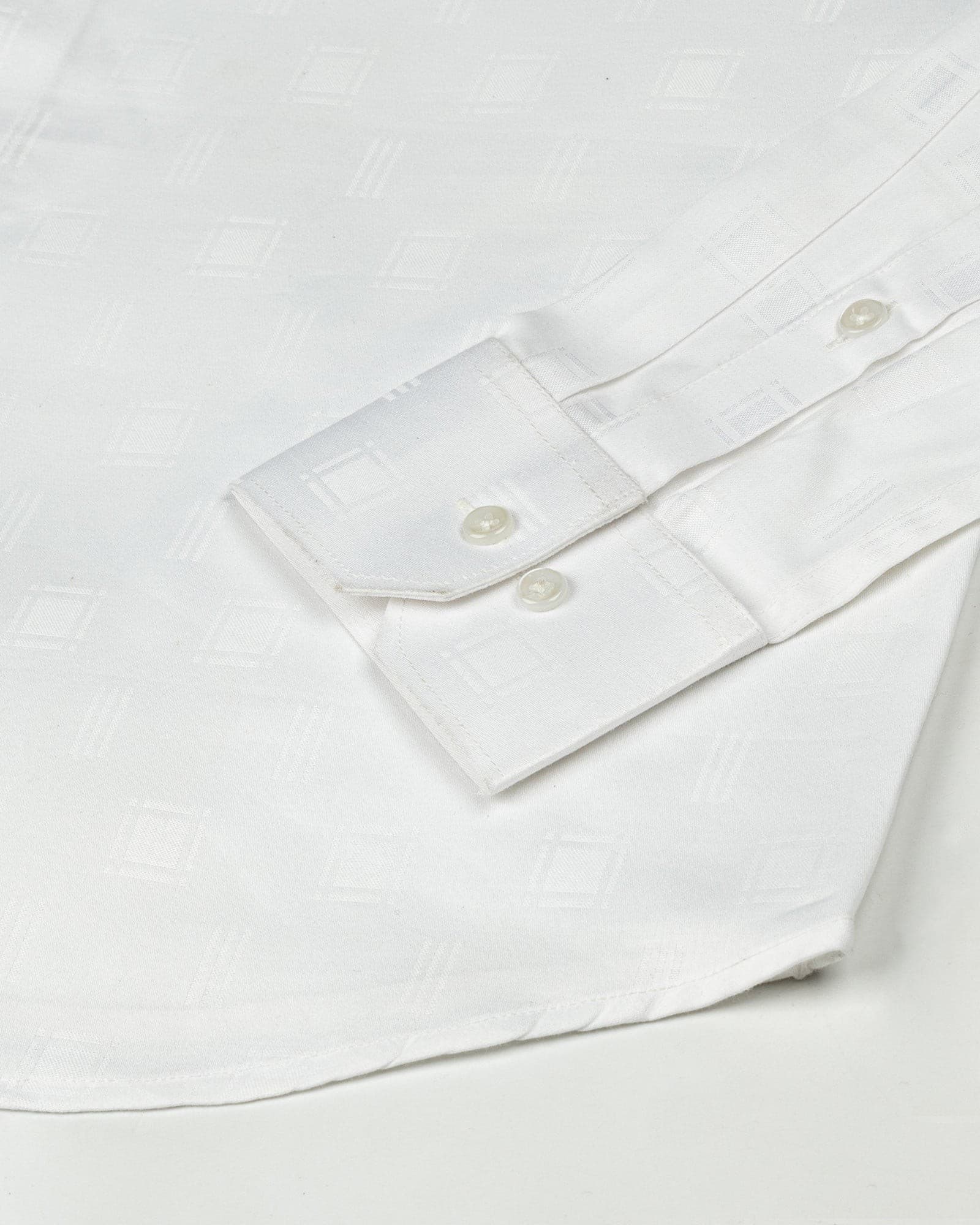 Agnes White Textured Cotton Shirt