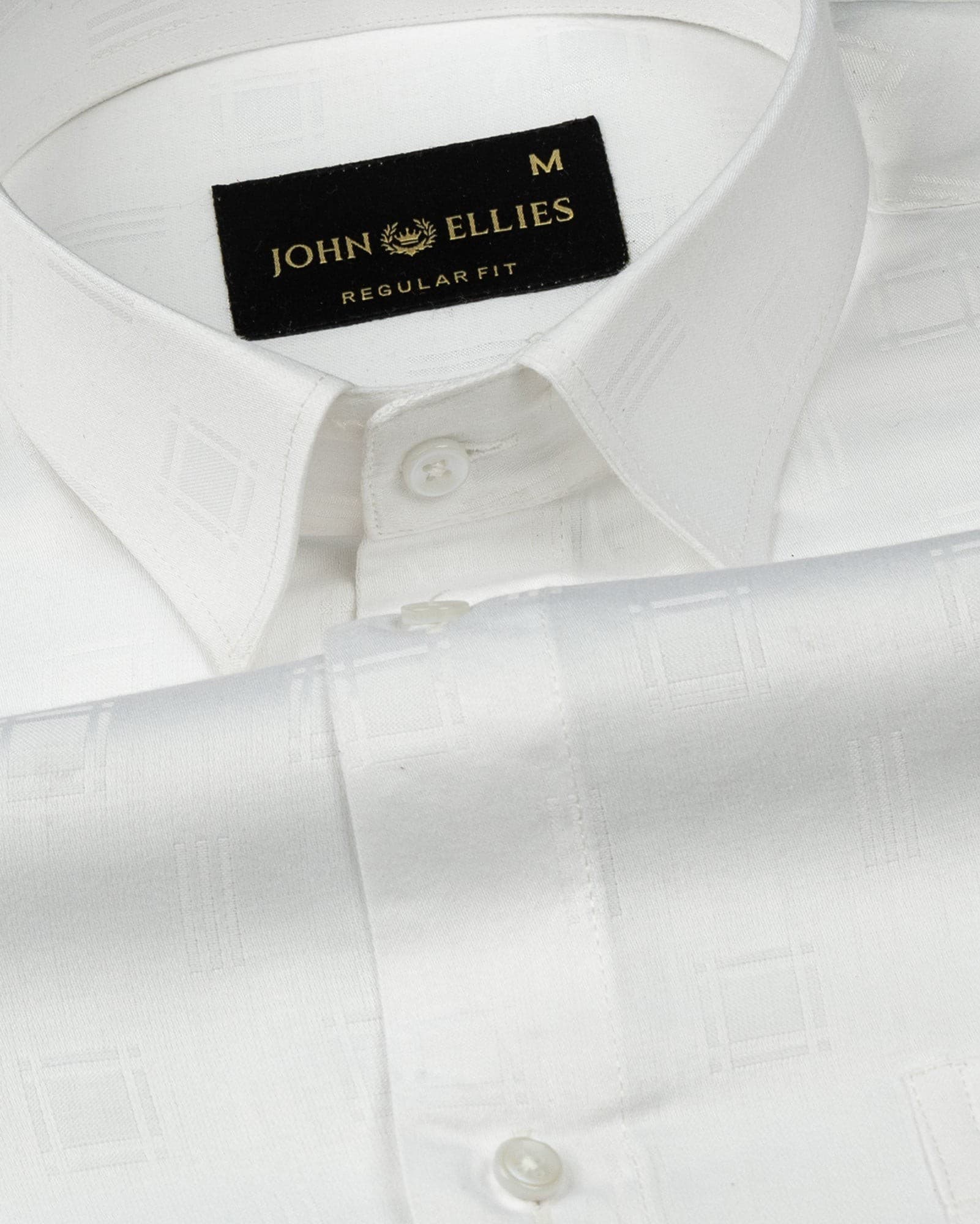 Agnes White Textured Cotton Shirt