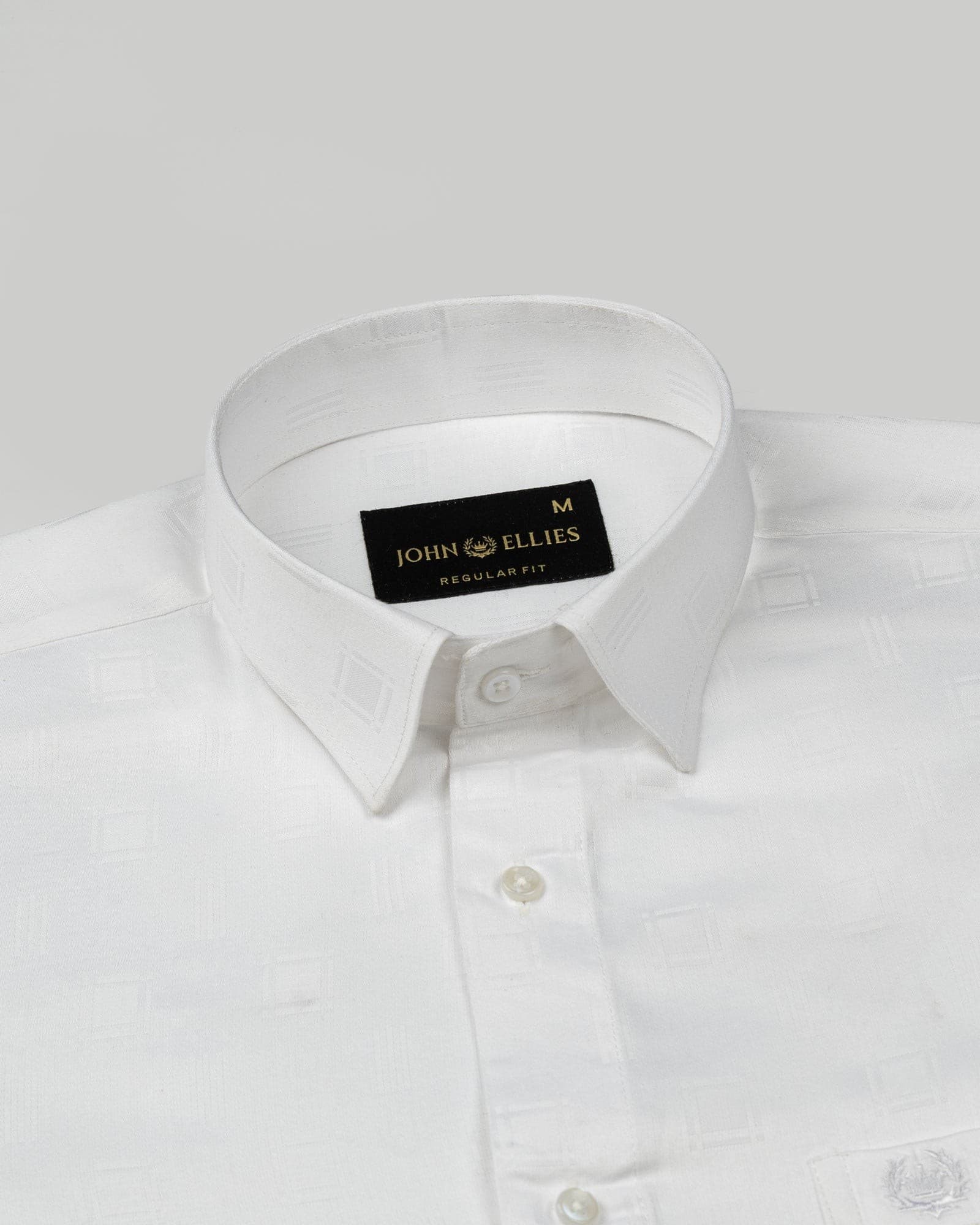 Agnes White Textured Cotton Shirt