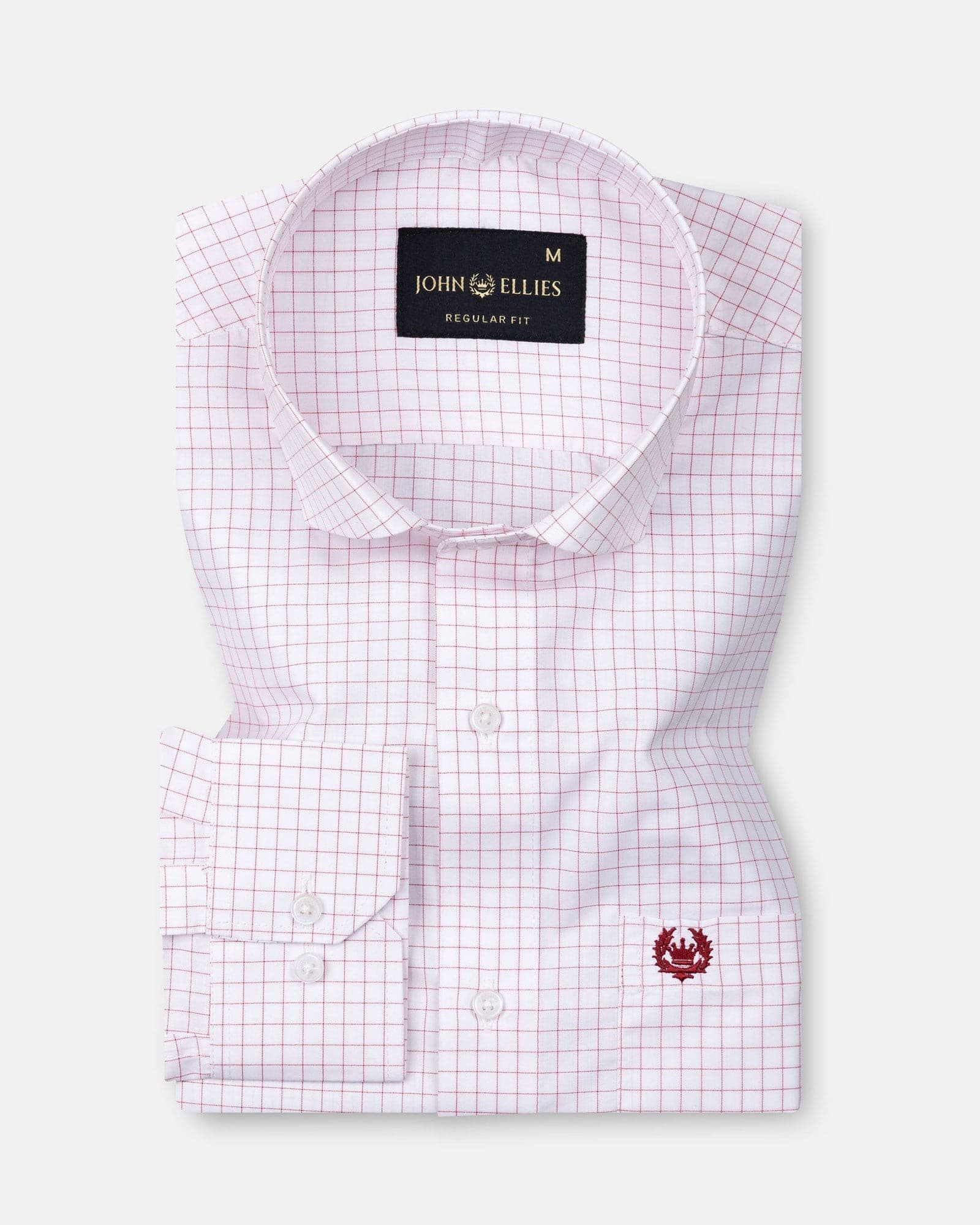 Regals Red Check Cutaway Cotton Shirt