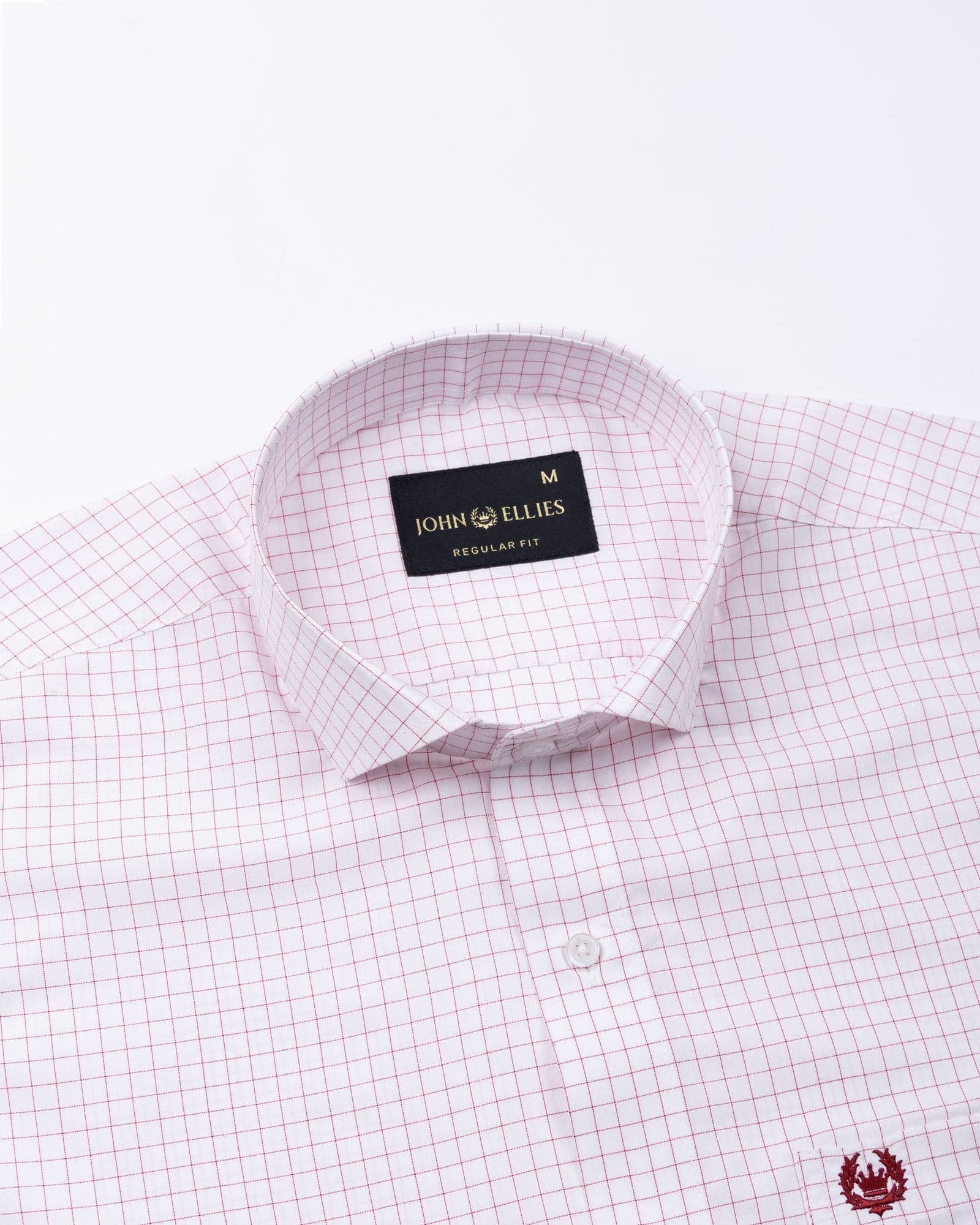 Regals Red Check Cutaway Cotton Shirt