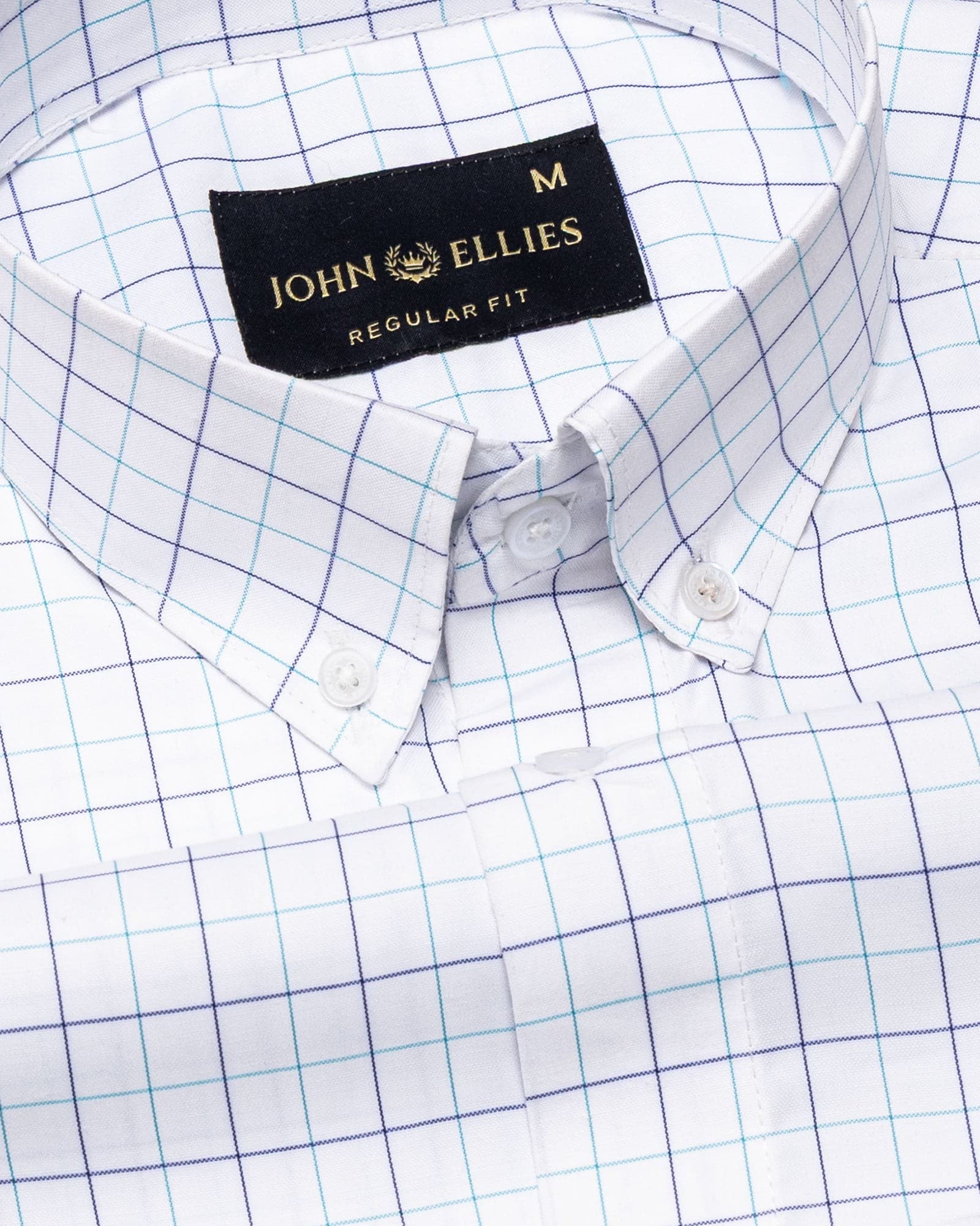Ruvin Green Check Button Down Cotton Shirt