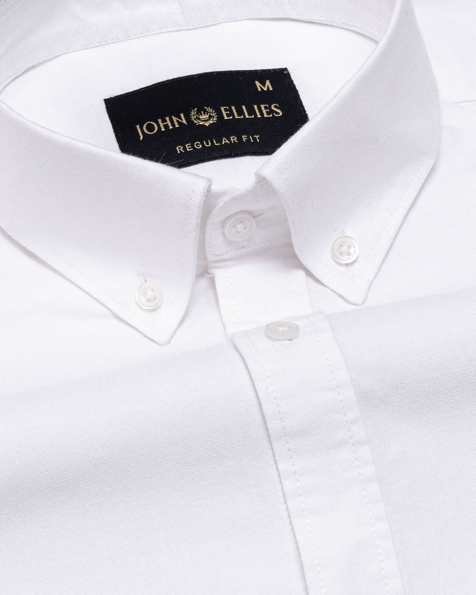 Regent White Plain Button Down Oxford Cotton Shirt