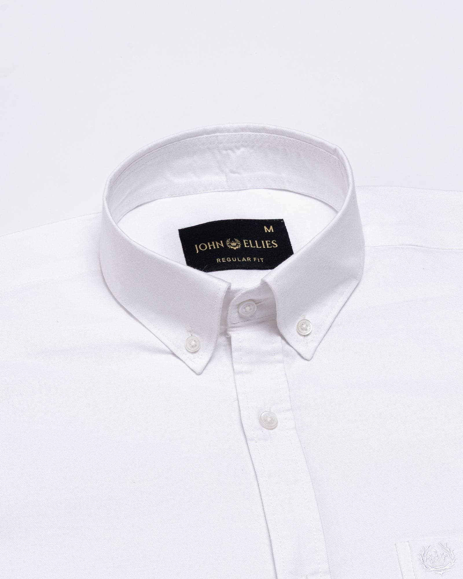 Regent White Plain Button Down Oxford Cotton Shirt