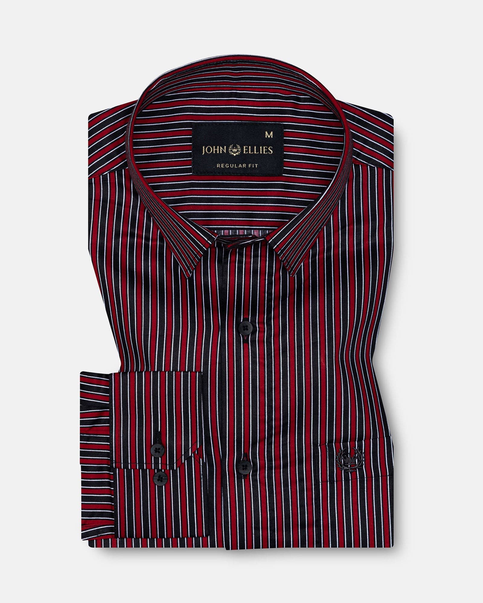 Magath Red And Black Stripes Premium Cotton Shirt