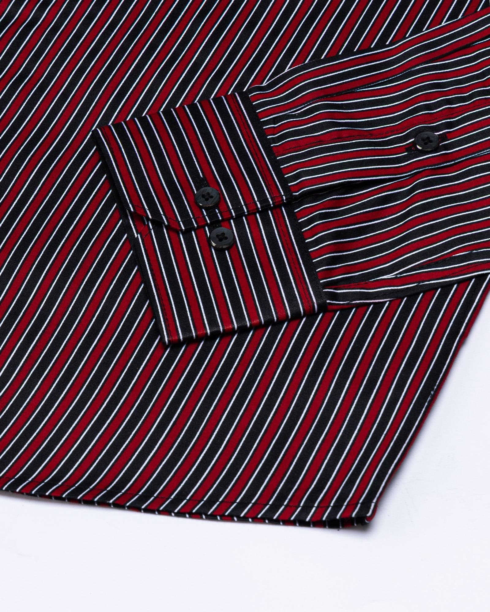 Magath Red And Black Stripes Premium Cotton Shirt