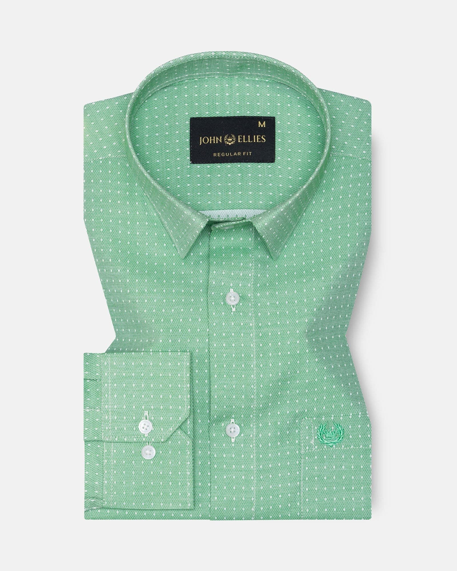 Slurp Green Textured Cotton Shirt