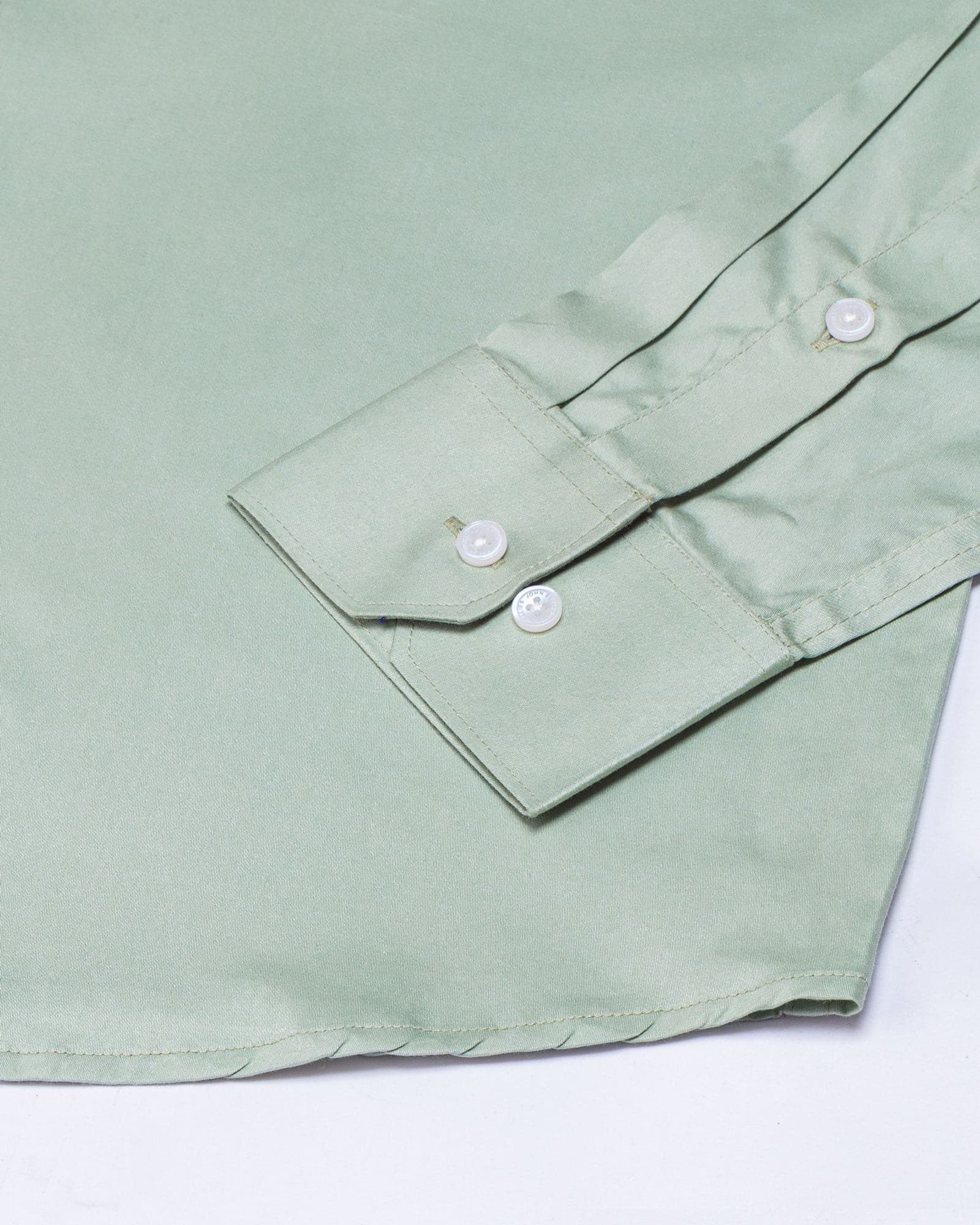 Arden Olive Plain Mandarin Giza Cotton Shirt