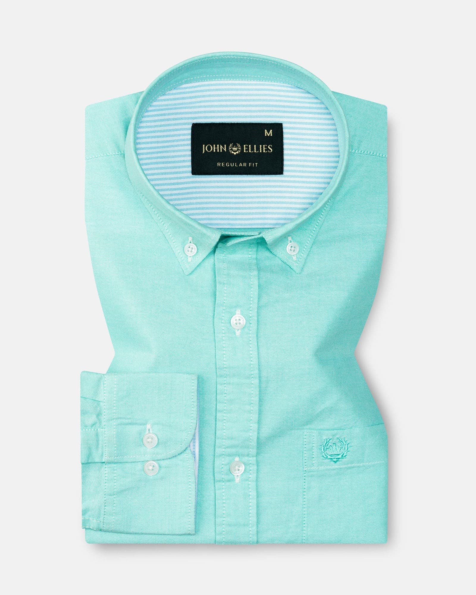 Hicker Lime Button Down Plain Oxford Cotton Shirt