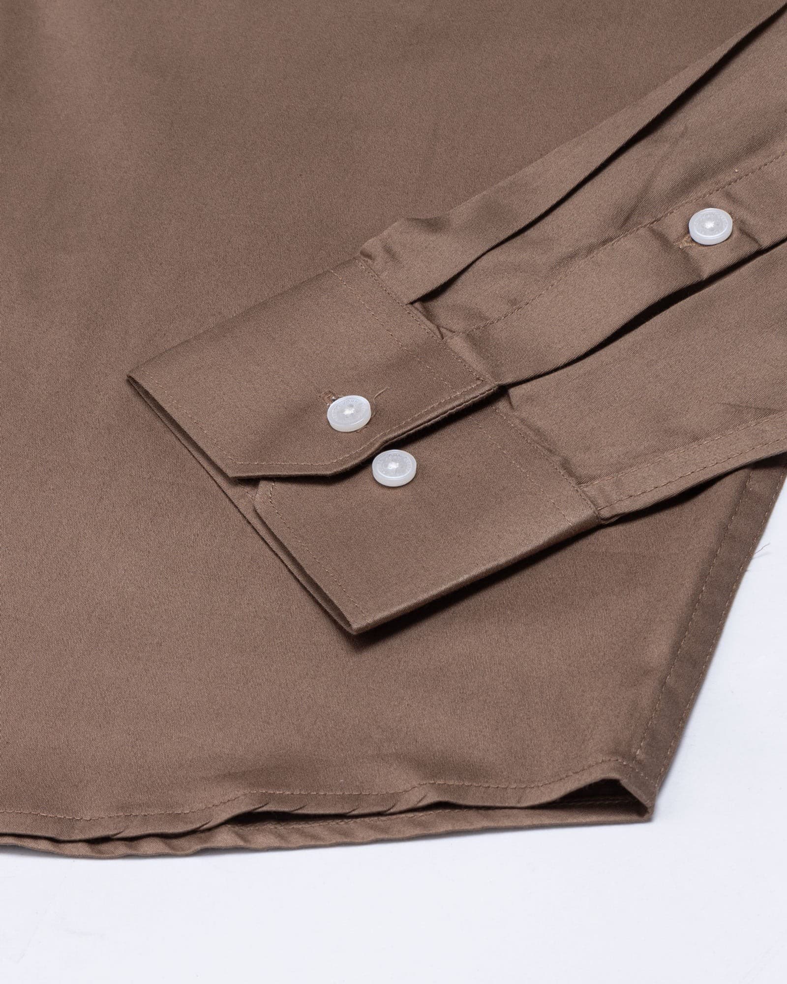 Arden Coffee Plain Mandarin Giza Cotton Shirt