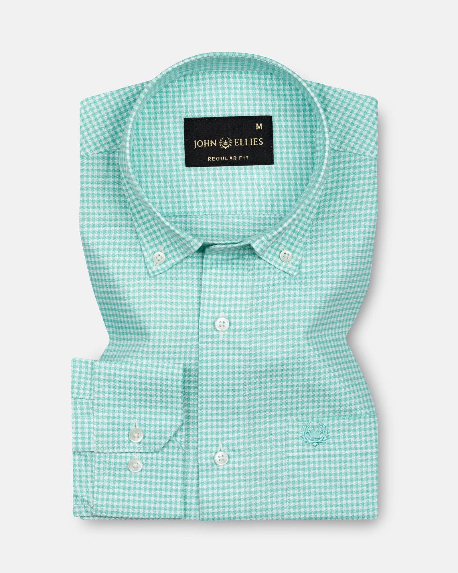 Hazel Lime Check Button Down Oxford Cotton Shirt