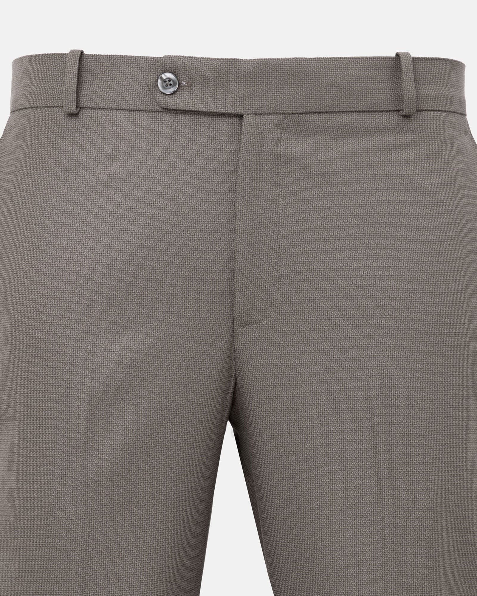 Mance Khaki Textured Formal Cotton Pant