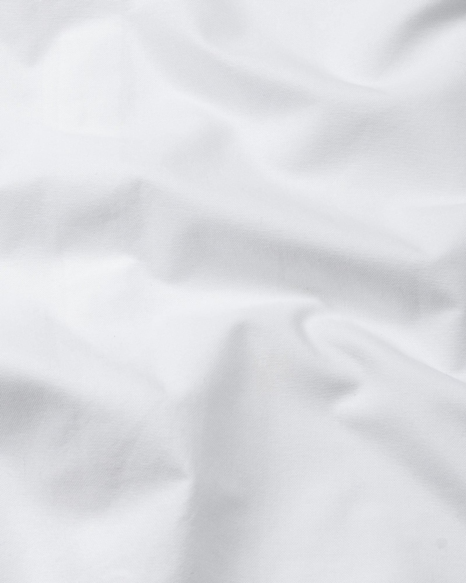 Madrix White Plain Mandarin Oxford Cotton Shirt