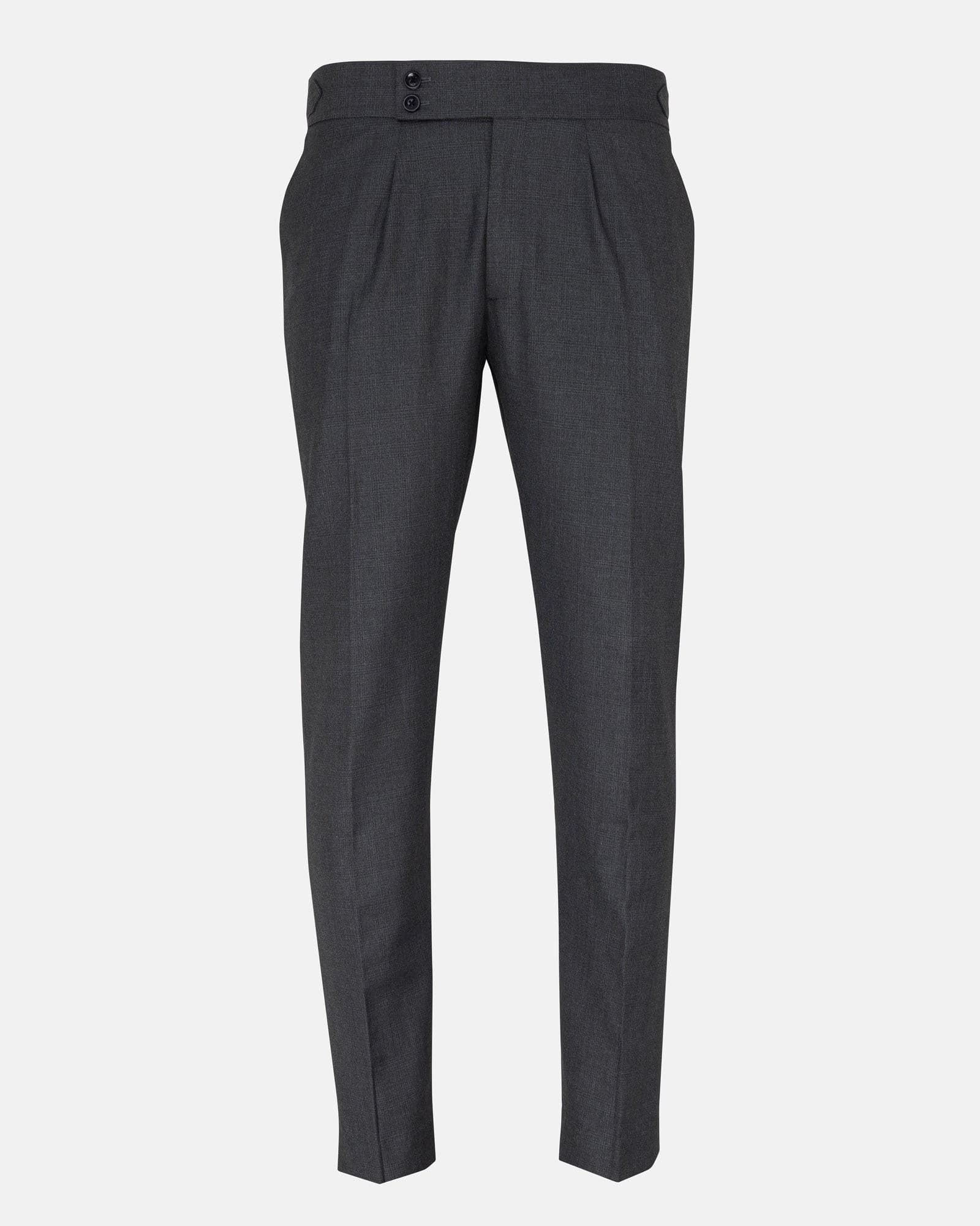 Vittorio Charcoal Checked Formal Single Pleated Italian Pant