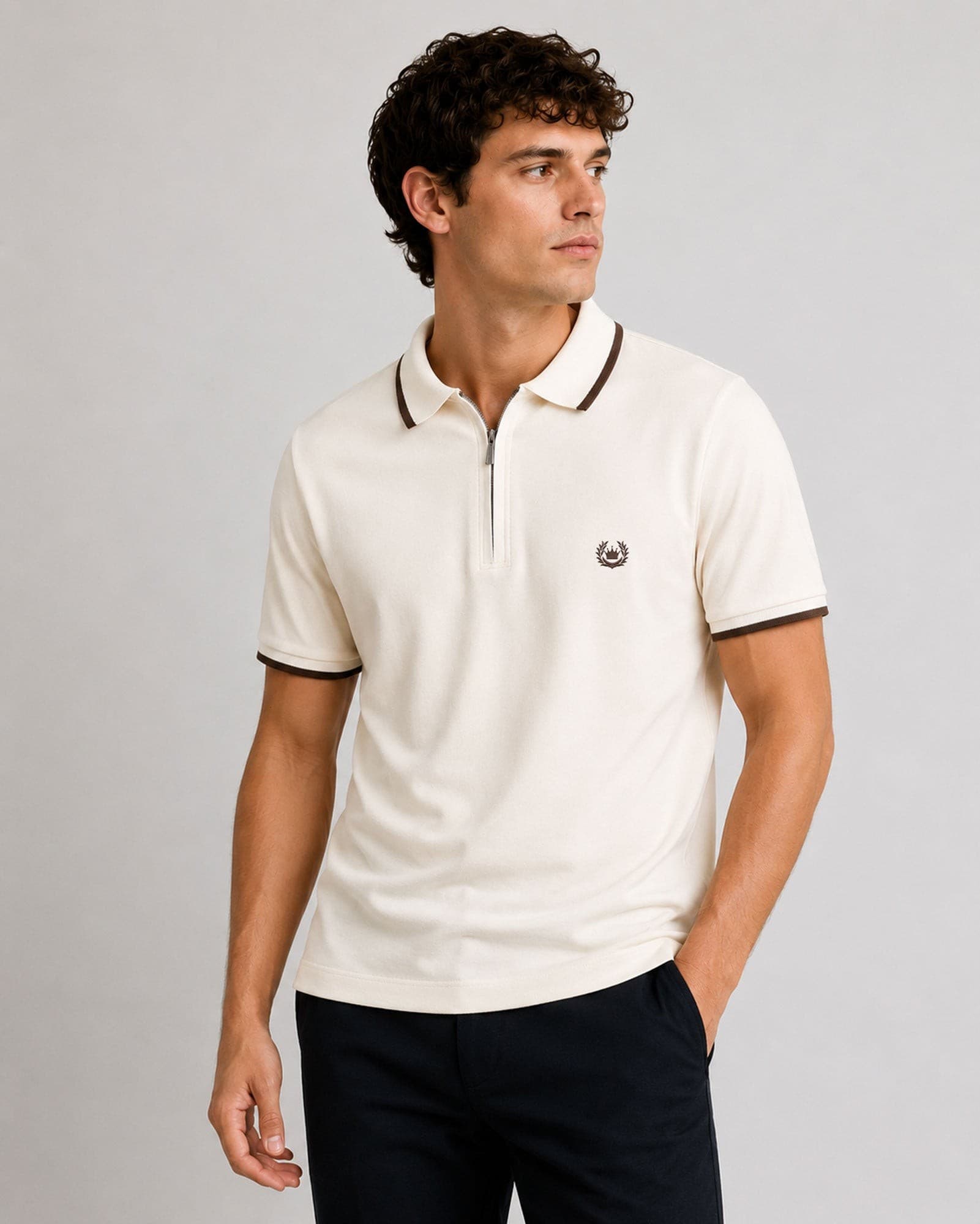 Kord Cream Cotton Polo T-Shirt