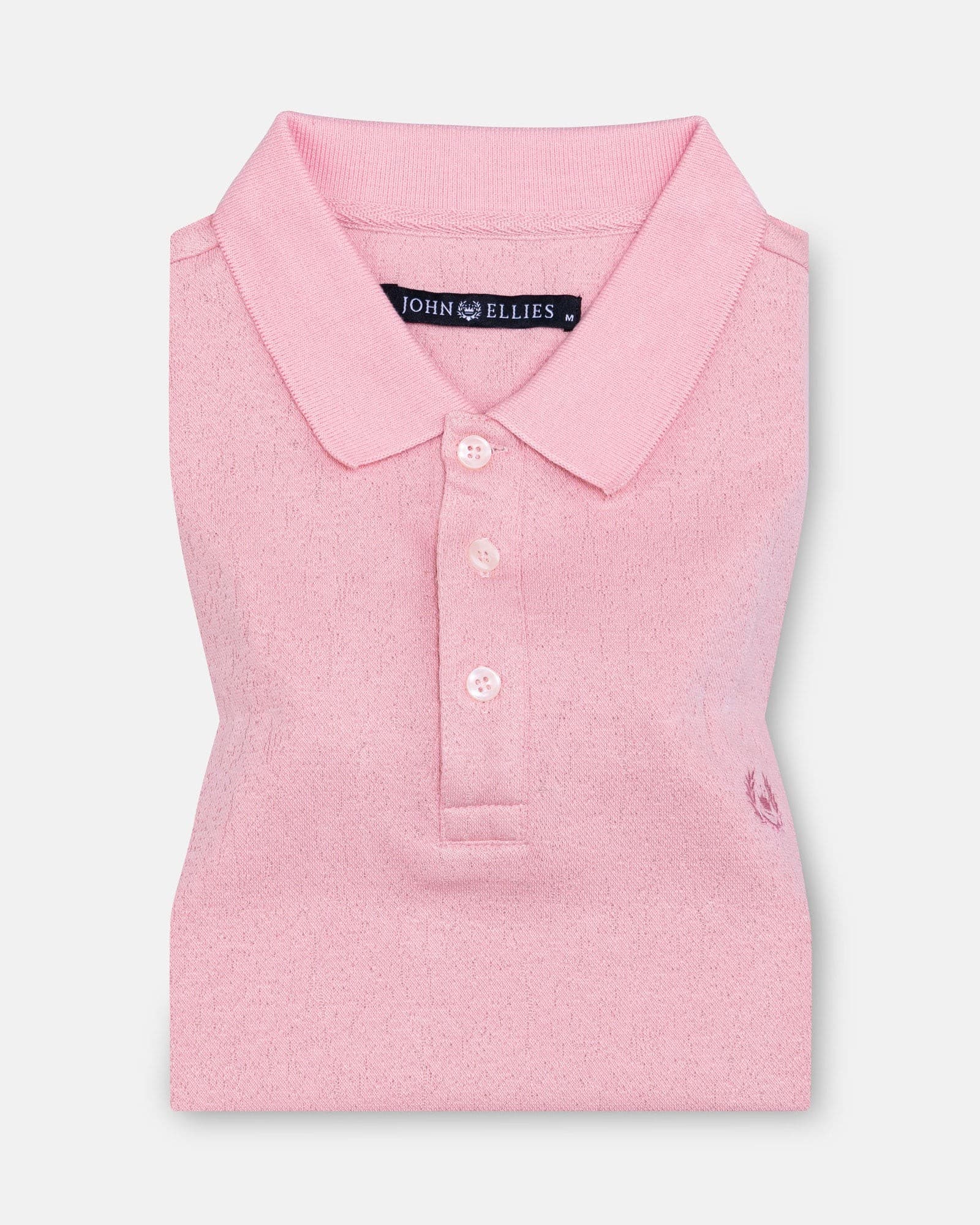 Persien Soft Pink Cotton Textured Polo T-Shirt