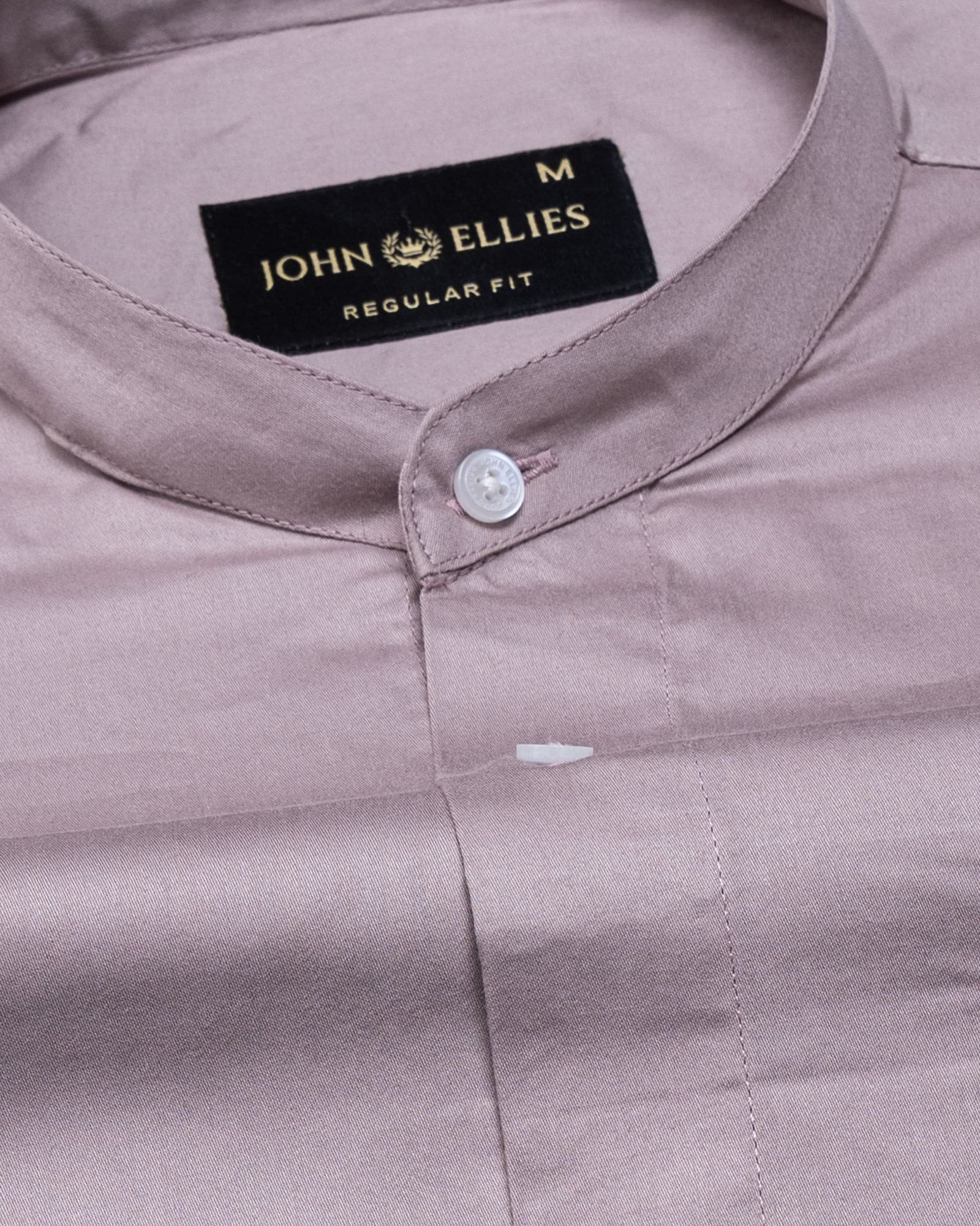Arden Rose Ash Plain Mandarin Giza Cotton Shirt