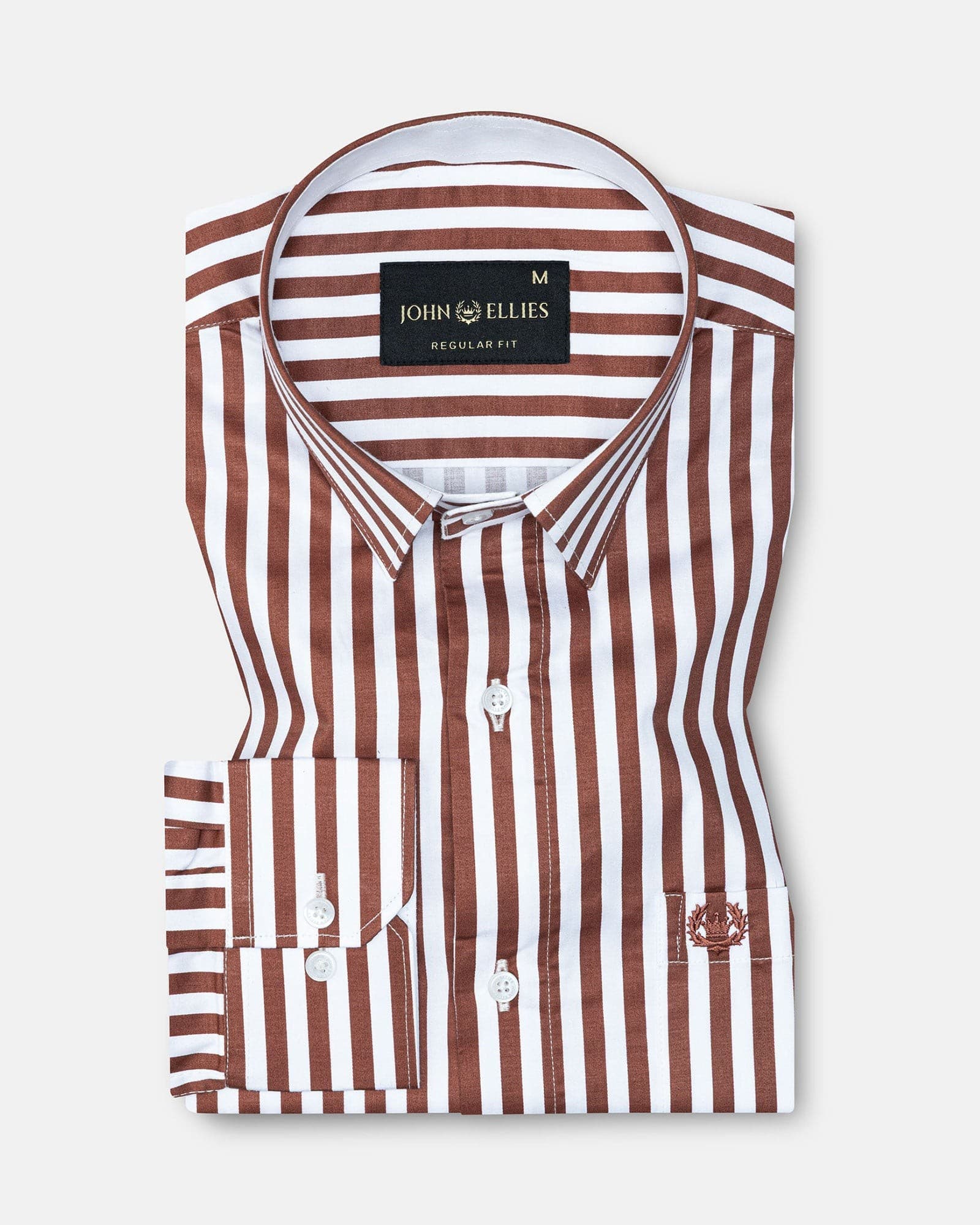 Sidex Brown Stripes Premium Cotton Shirt