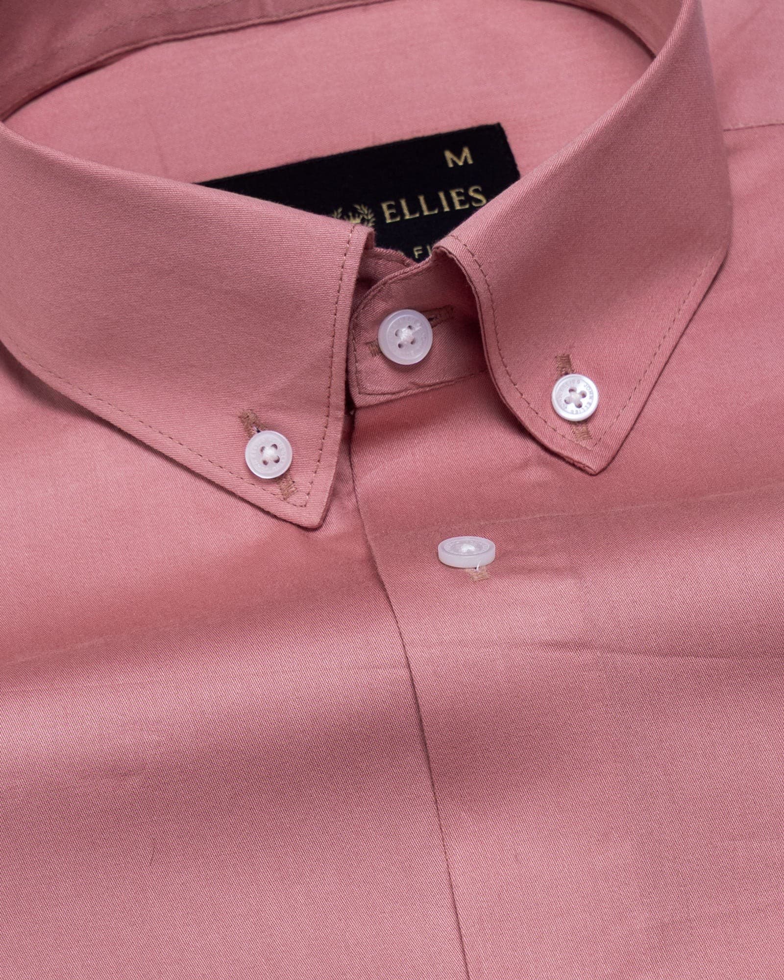 Griphen Pink Plain Button Down Cotton Shirt