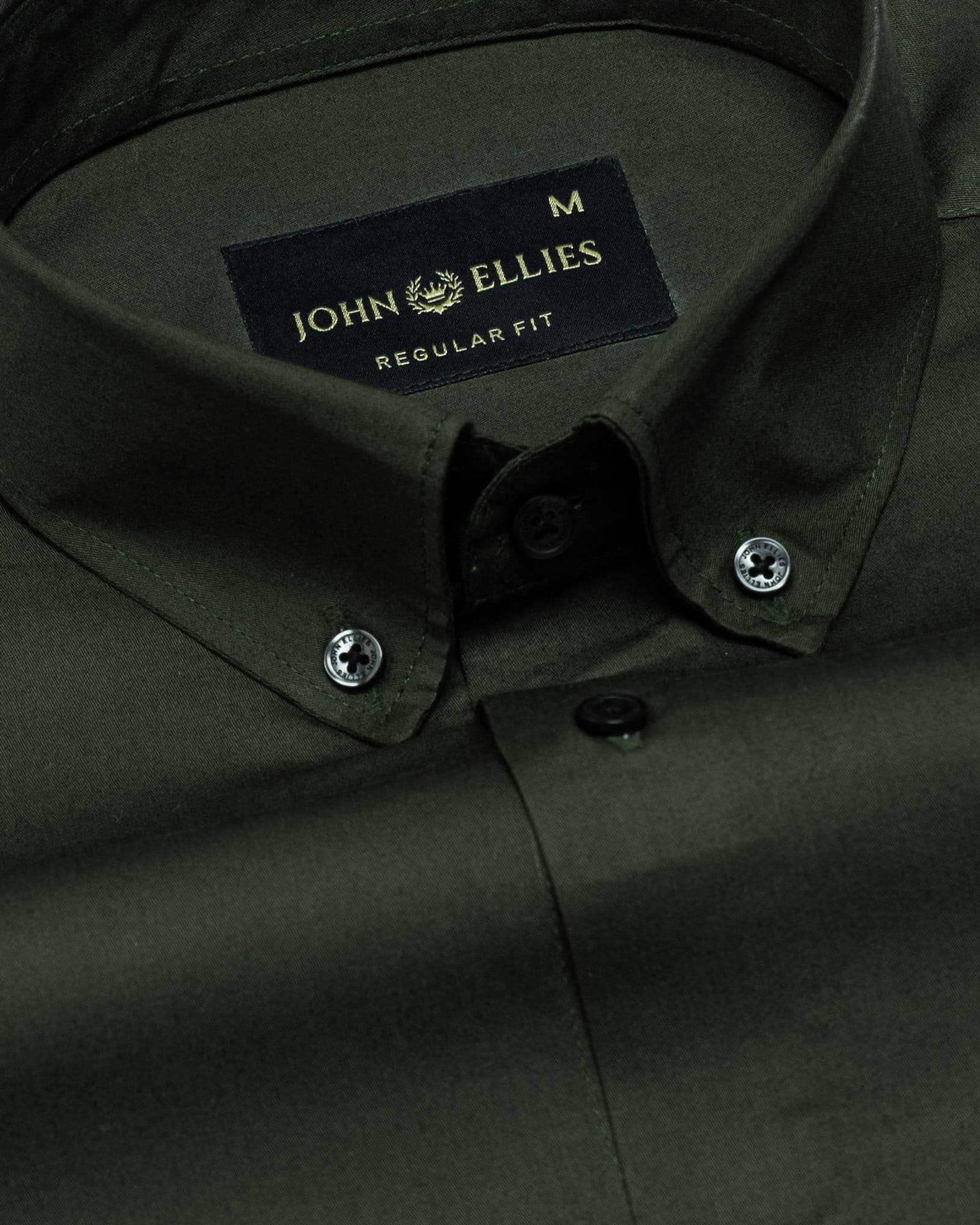 Griphen Green Plain Button Down Cotton Shirt