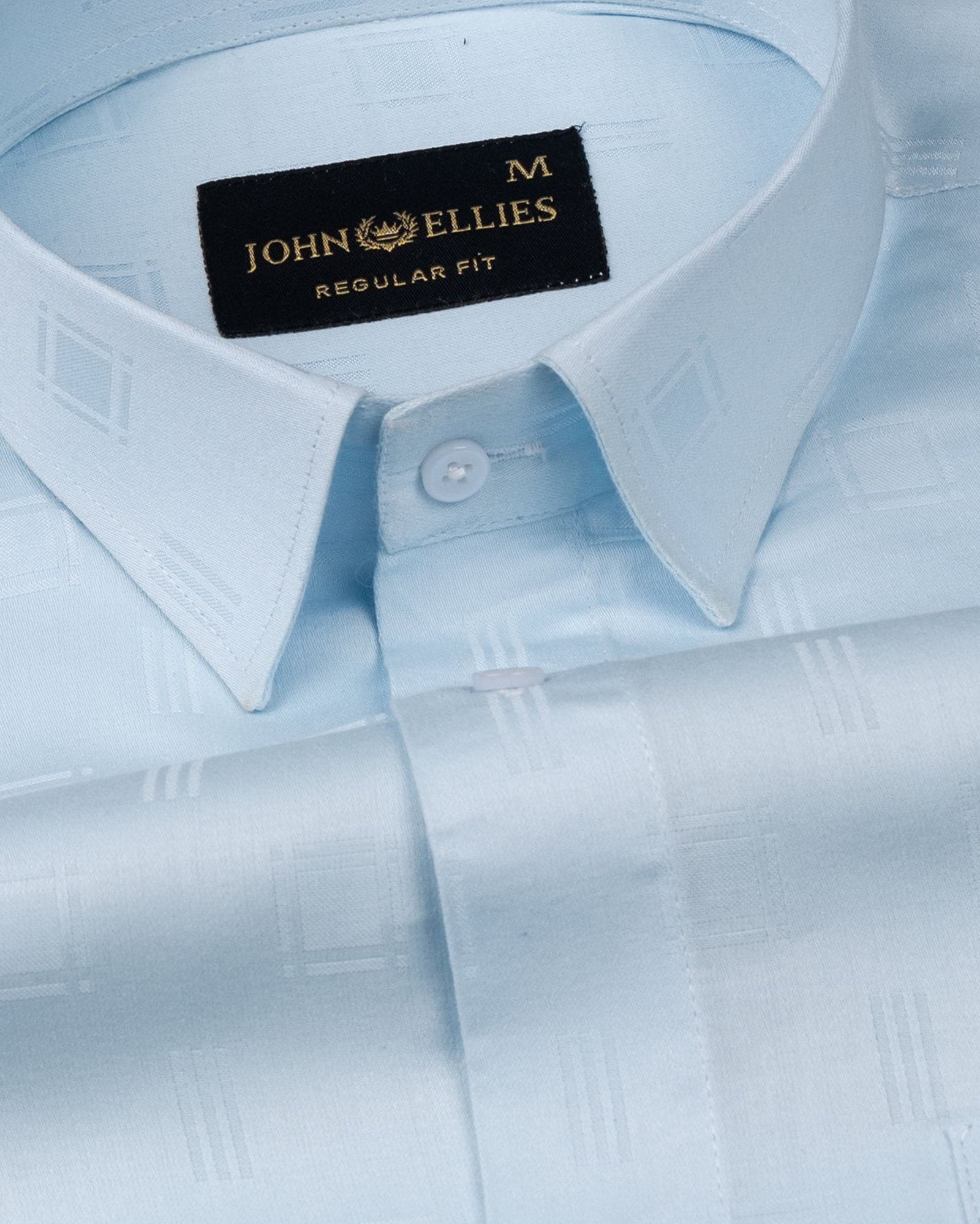 Agnes Sky Blue Textured Cotton Shirt