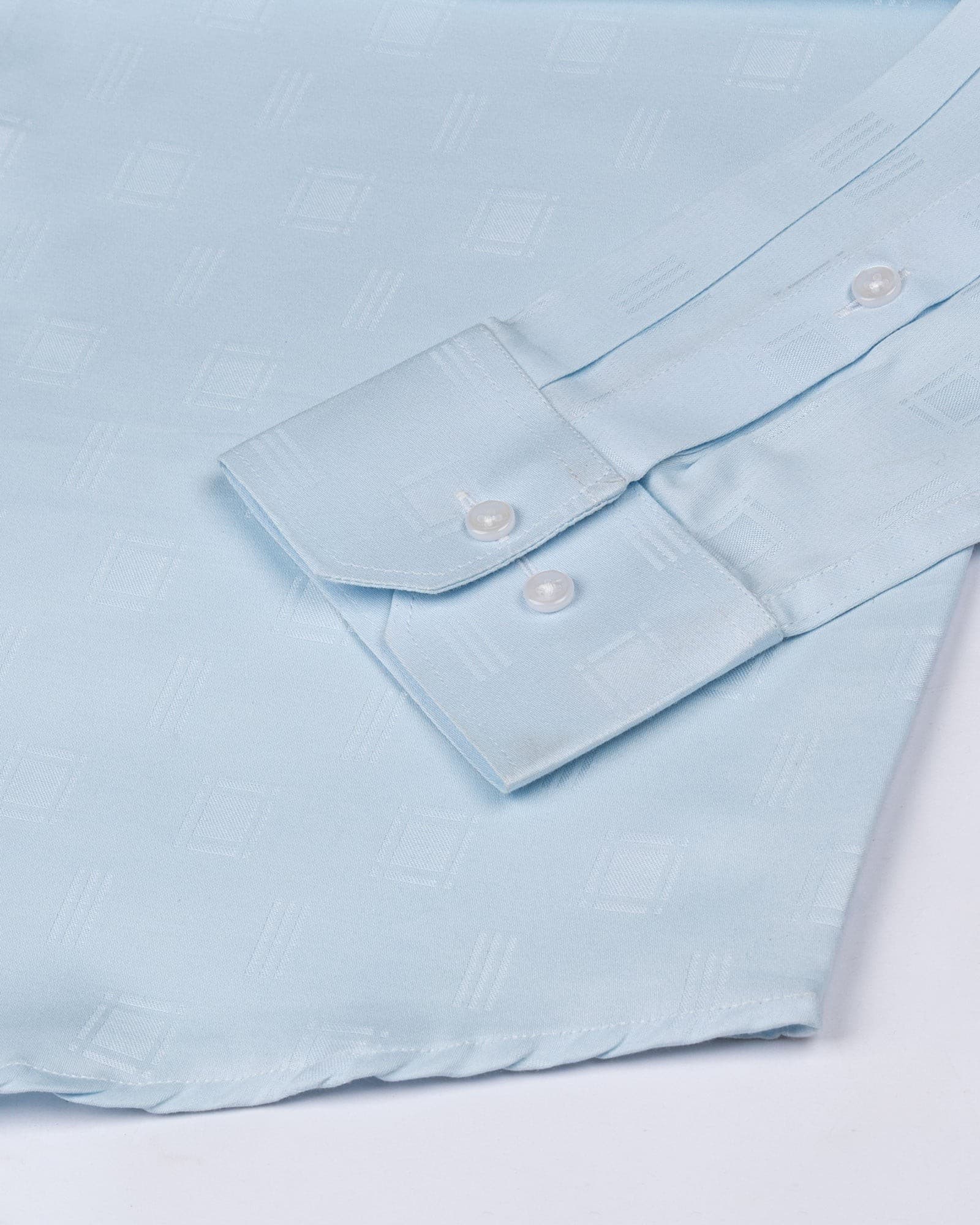 Agnes Sky Blue Textured Cotton Shirt